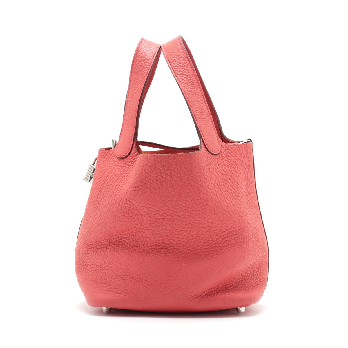 Hermes Picotin Lock PM Clemence Red Silver G O2011 Open-key