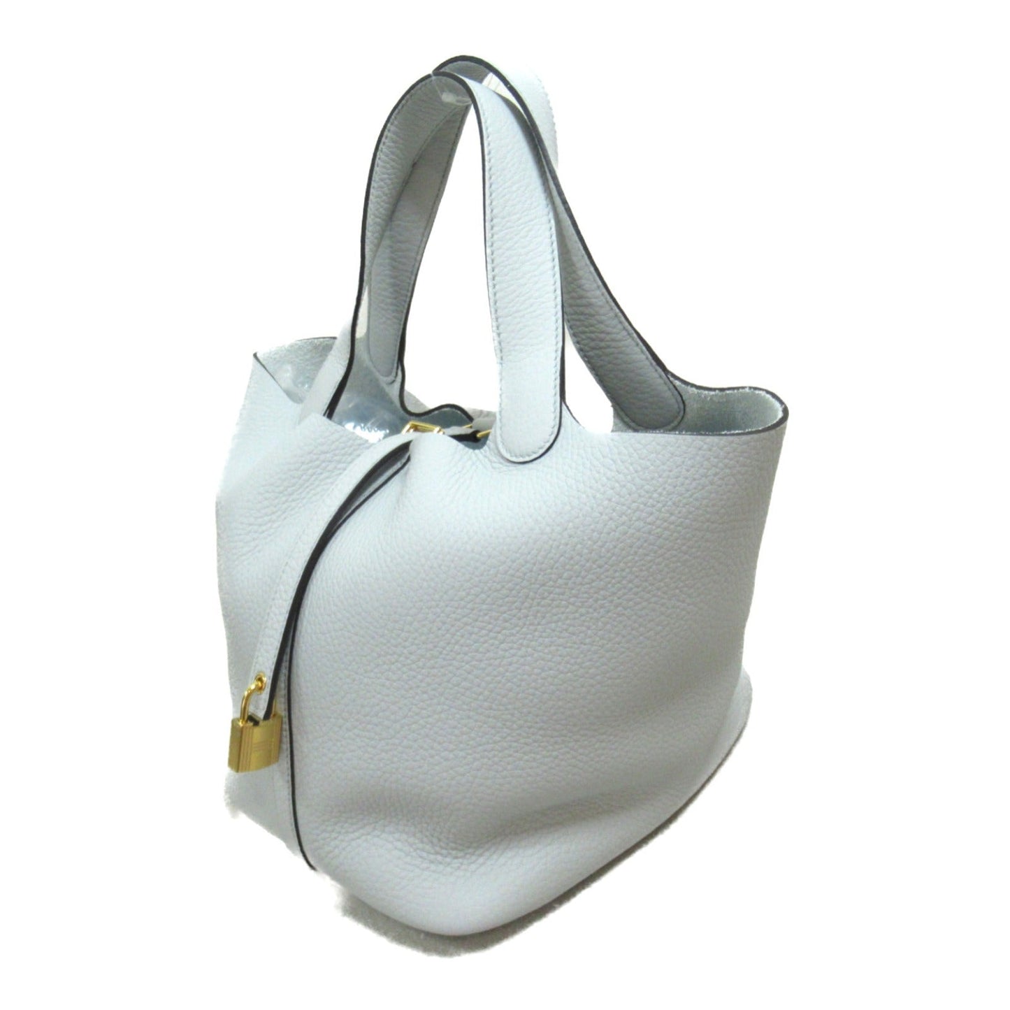 Hermes Picotin Lock MM Blue Pearl Handbag Handbag Leather ant Blue