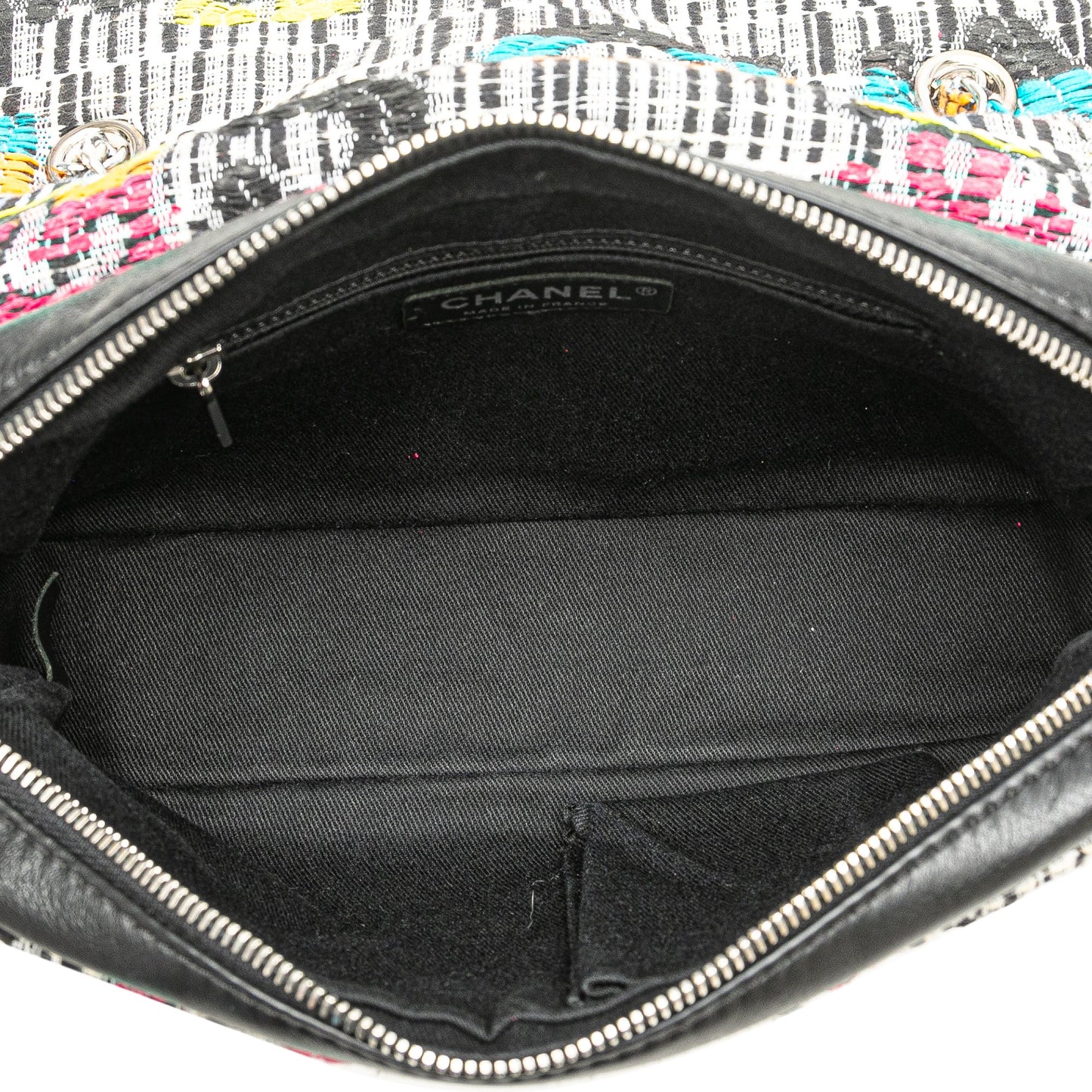 Gray Chanel Tweed Easy Fantasy Flap Shoulder Bag
