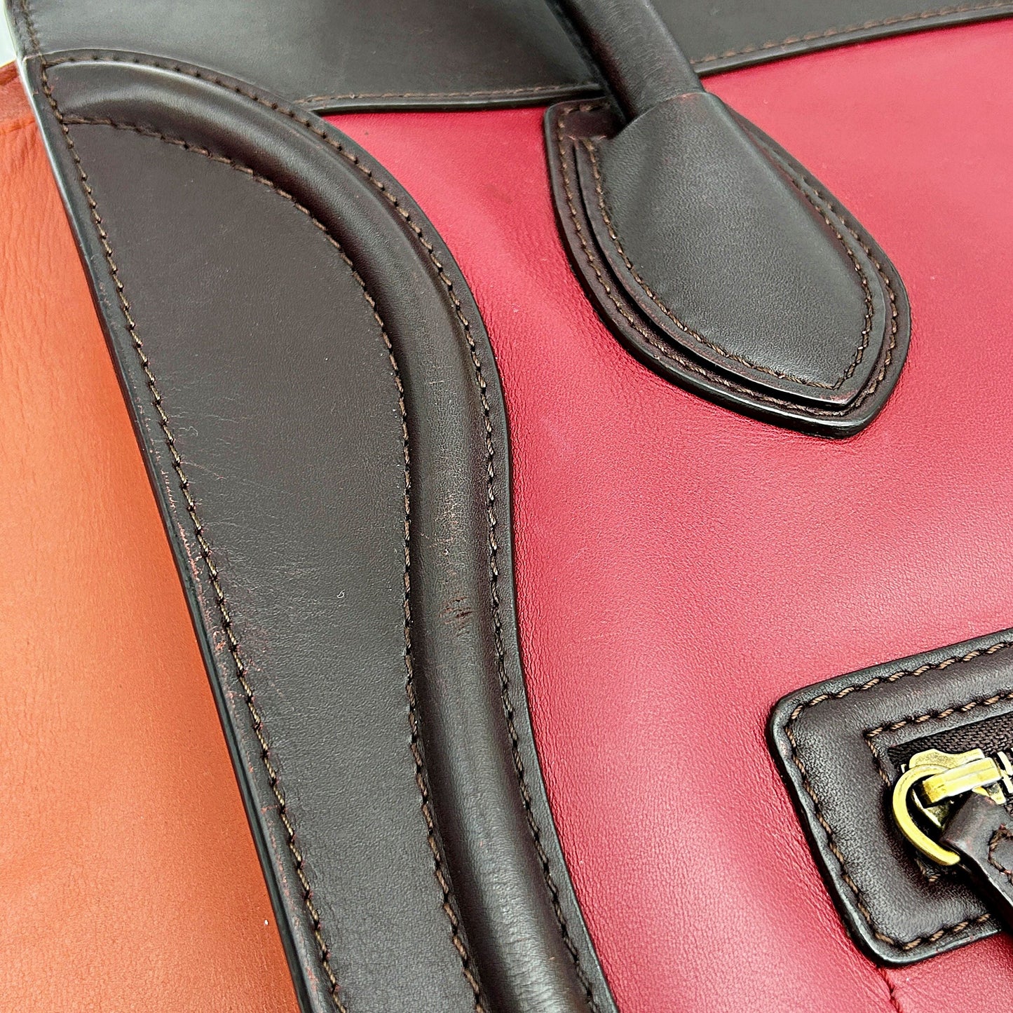 Celine Tri Color Leather Micro Luggage Tote Celine LA12859