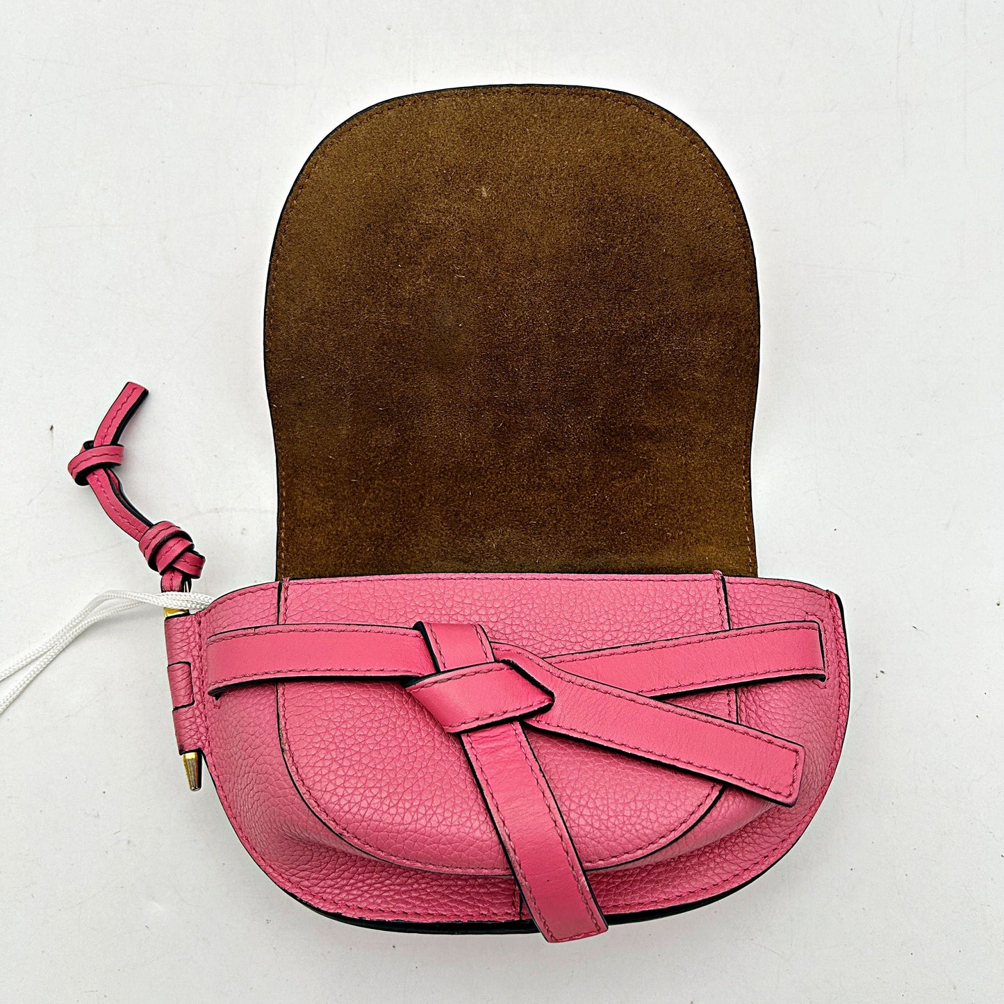 LOEWE Grained Calfskin Mini Gate Crossbody Bag Wild Rose LA42351