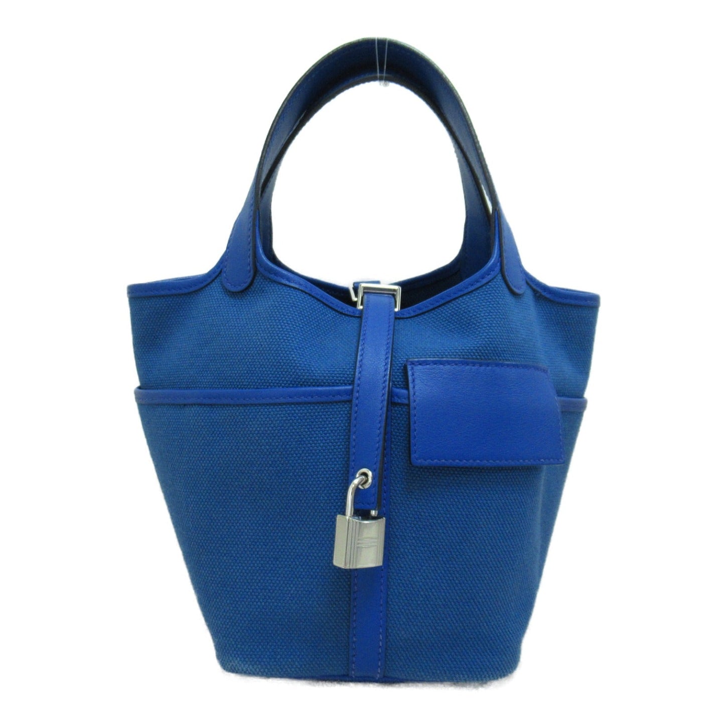 Hermes Picotin Lock Car Goat PM Blue Tote Bag Bag Leather Linen Tote Bag Blue