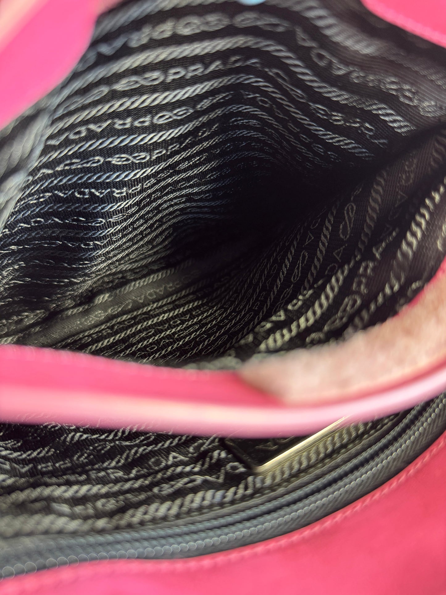Prada Vintage Pink Wool Knit Small Shoulder Bag