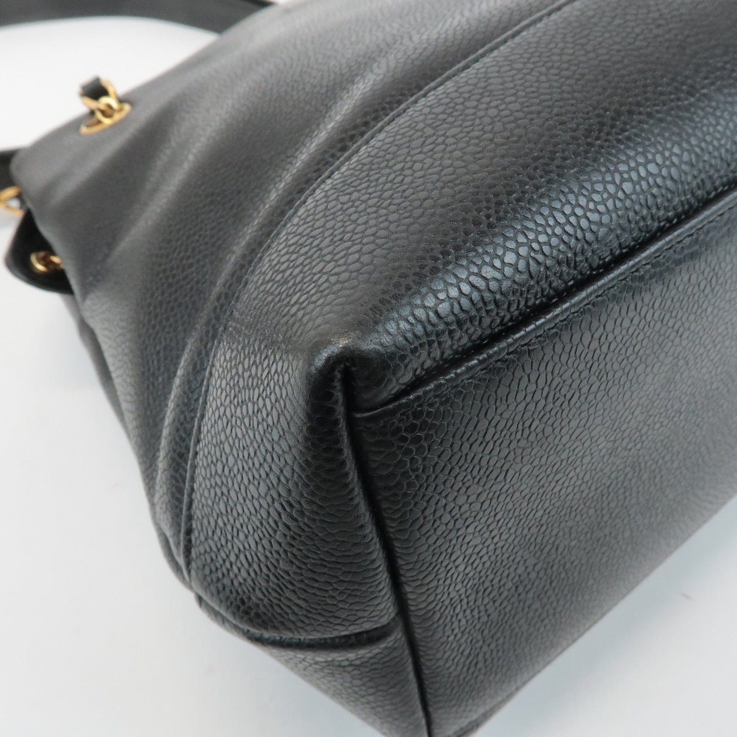 CHANEL COCO Mark Caviar Skin Chain Shoulder Bag Black