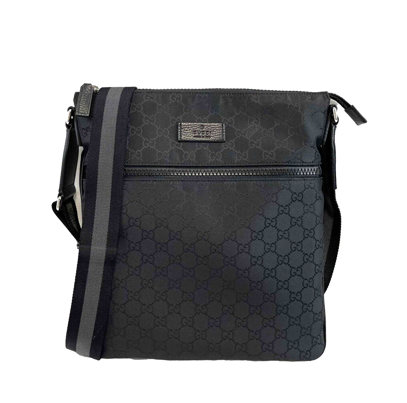 GUCCI New w/o Tags Front Zip Flat Messenger Crossbody Bag