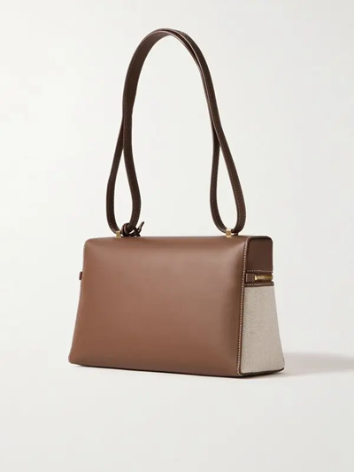 Loro Piana L27 canvas and leather shoulder bag