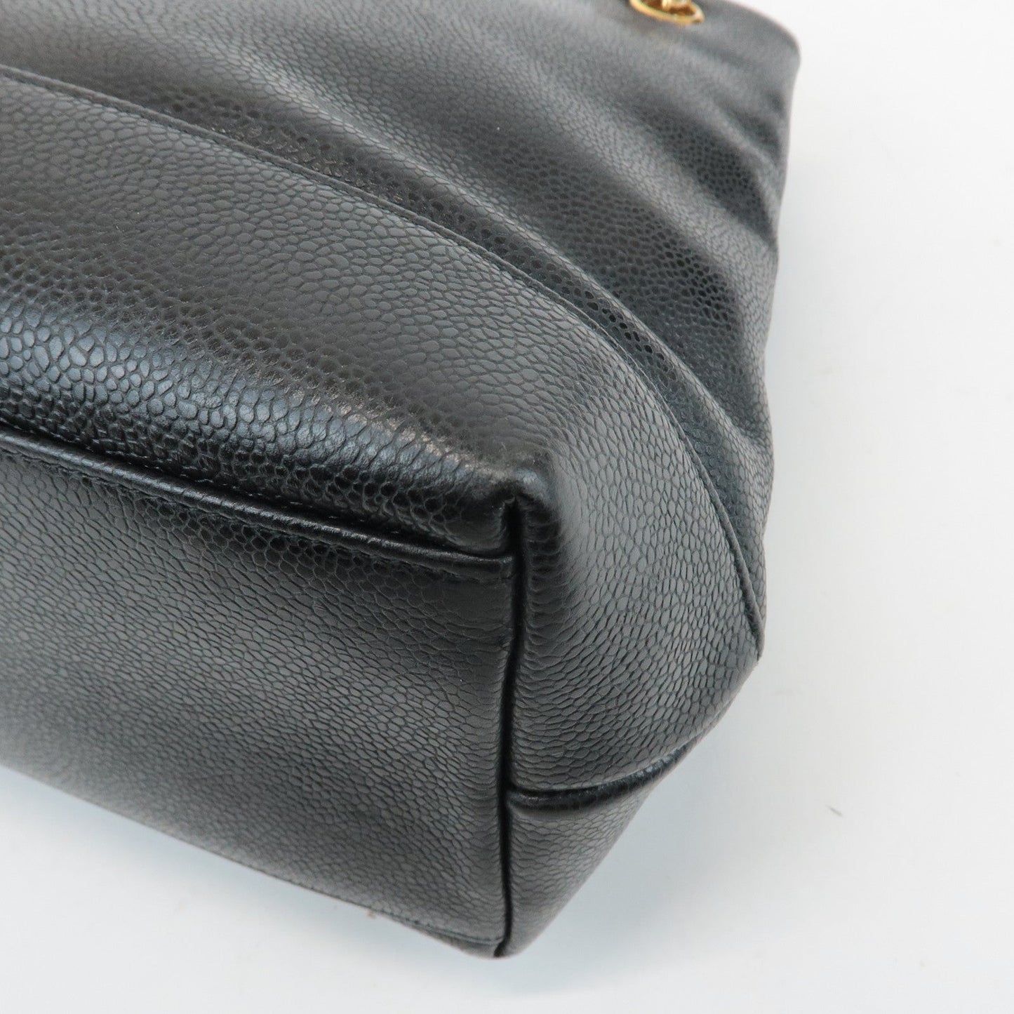 CHANEL COCO Mark Caviar Skin Chain Shoulder Bag Black