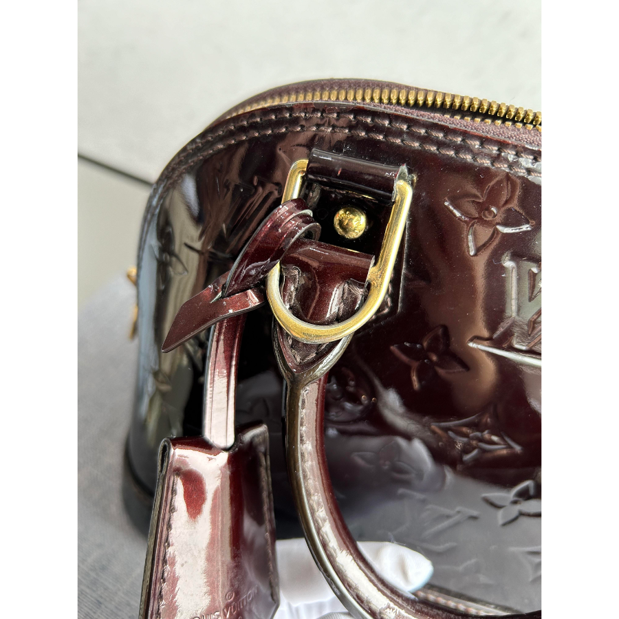 Louis Vuitton Alma BB Black Vernis Leather Two Way Bag