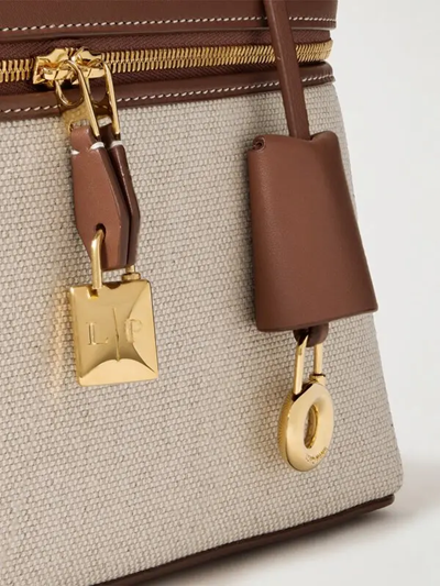 Loro Piana L27 canvas and leather shoulder bag