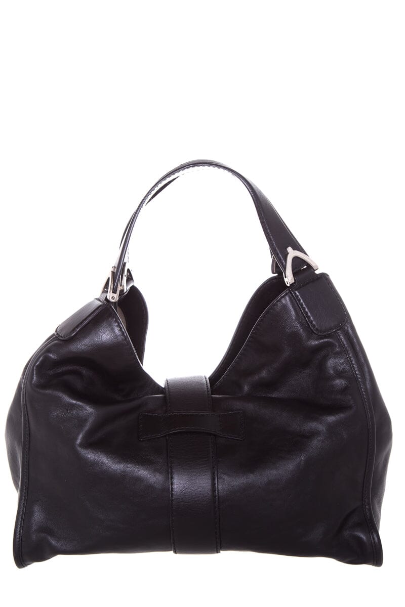 Gucci Black Leather D-Ring Tote