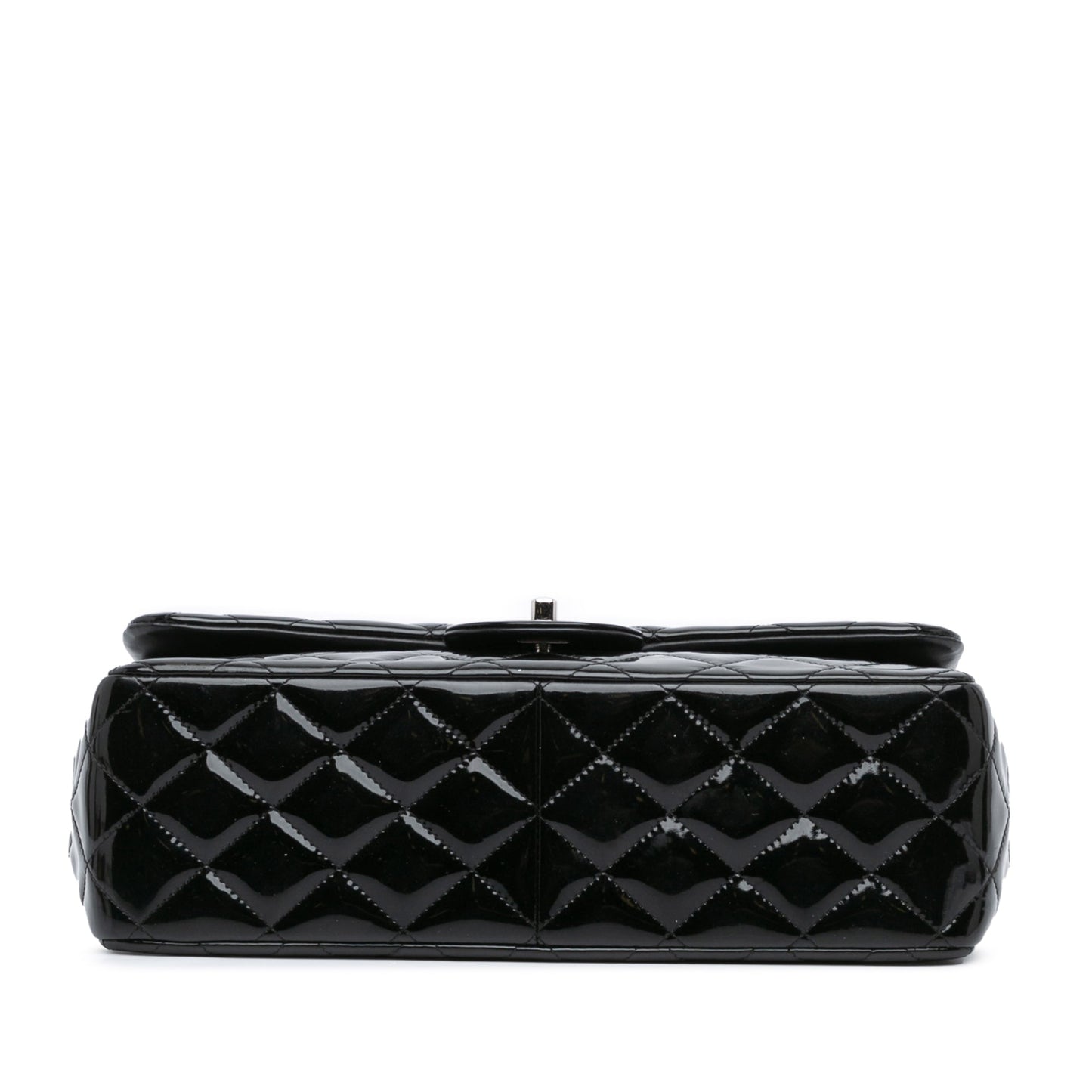 Black Chanel Jumbo Classic Patent Double Flap Shoulder Bag