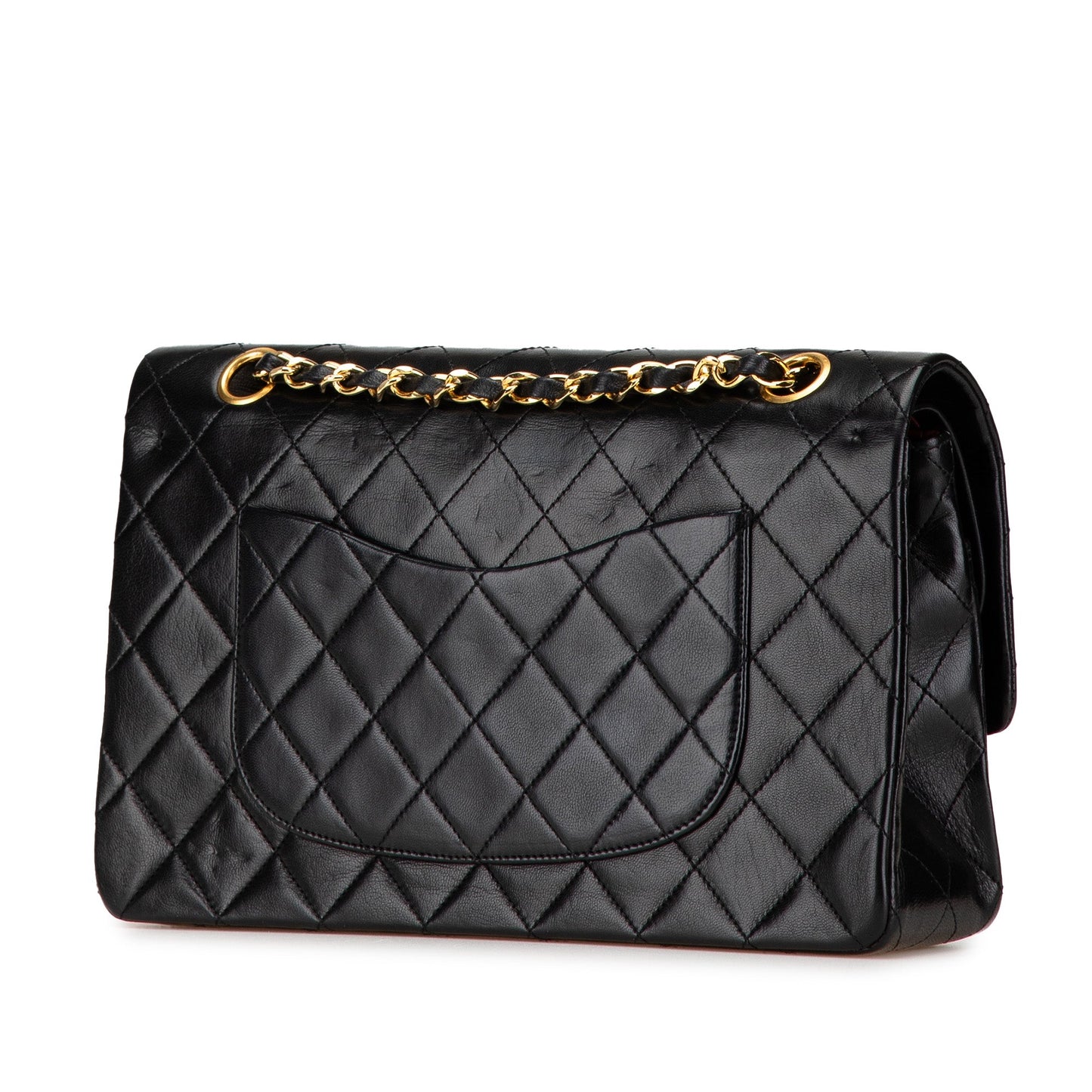 Black Chanel Medium Classic Lambskin Double Flap Shoulder Bag