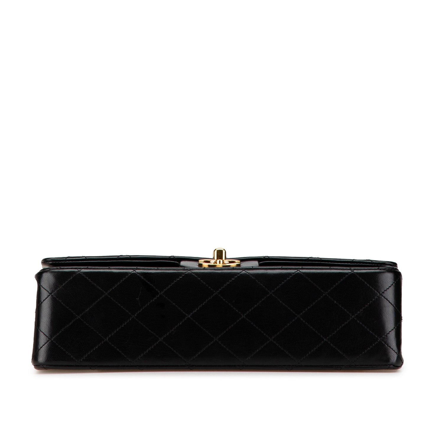 Black Chanel Medium Classic Lambskin Double Flap Shoulder Bag