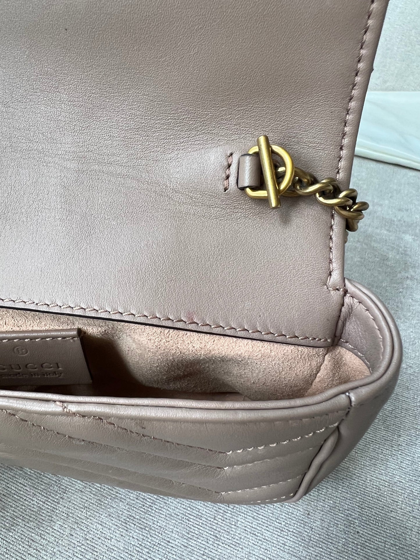 Gucci GG Dusty Pink Marmont Super Mini Shoulder Bag