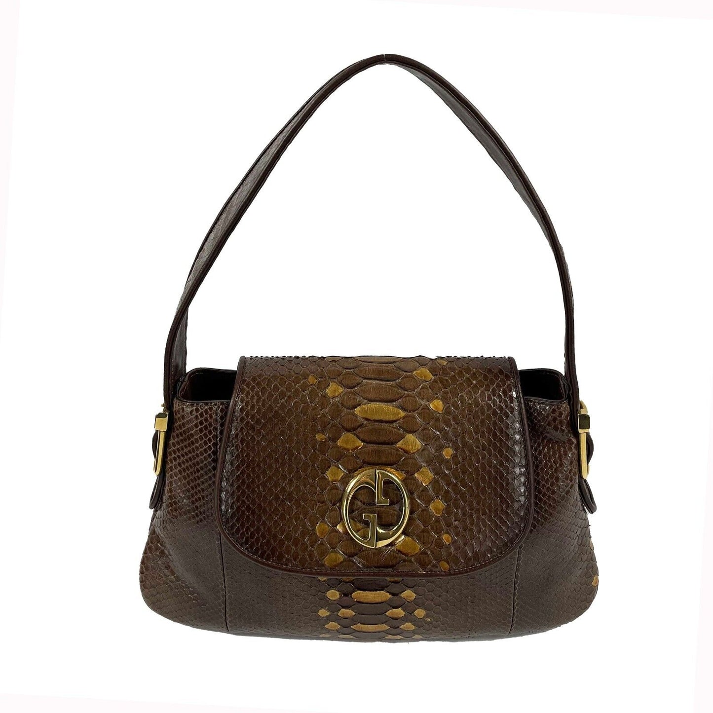 GUCCI - 1973 Python Metallic Accent Shoulder Bag