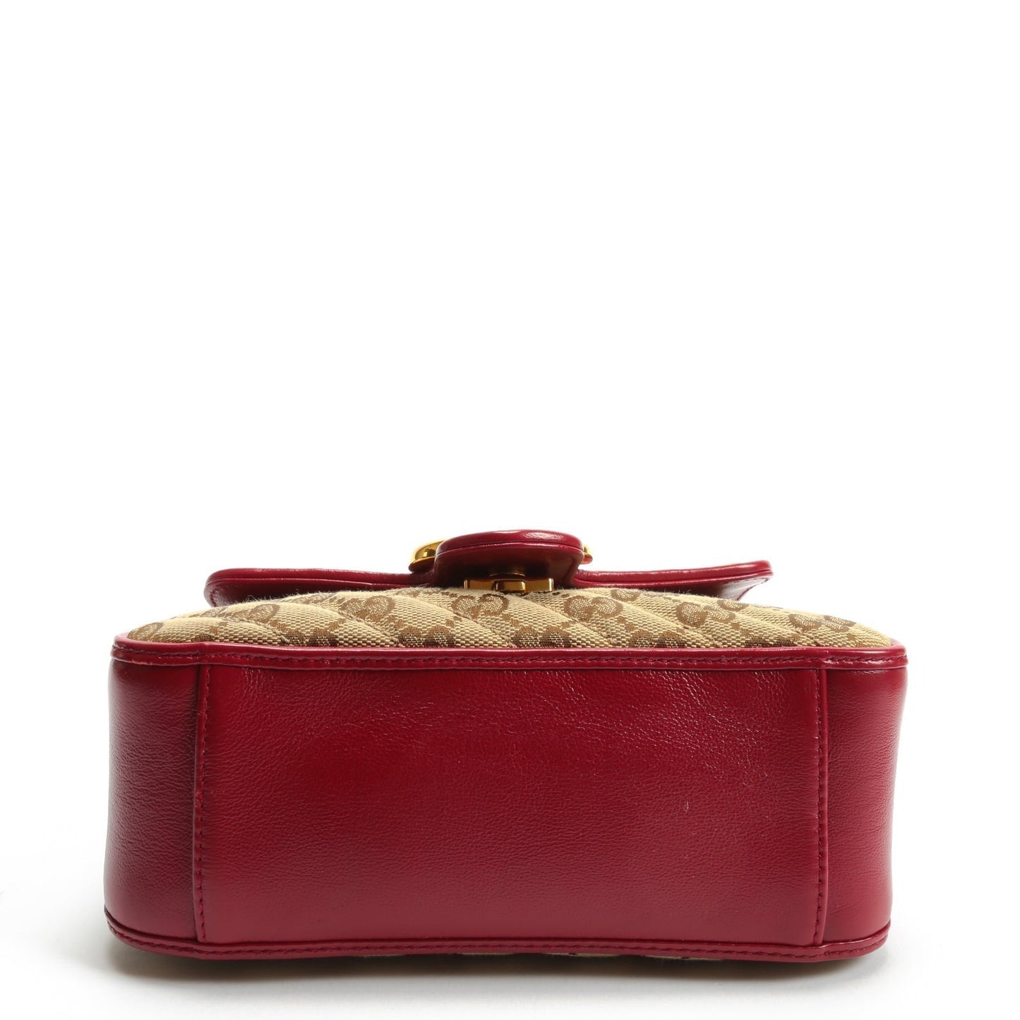 GUCCI GG Marmont Mini Tote - Canvas w/Red Trim