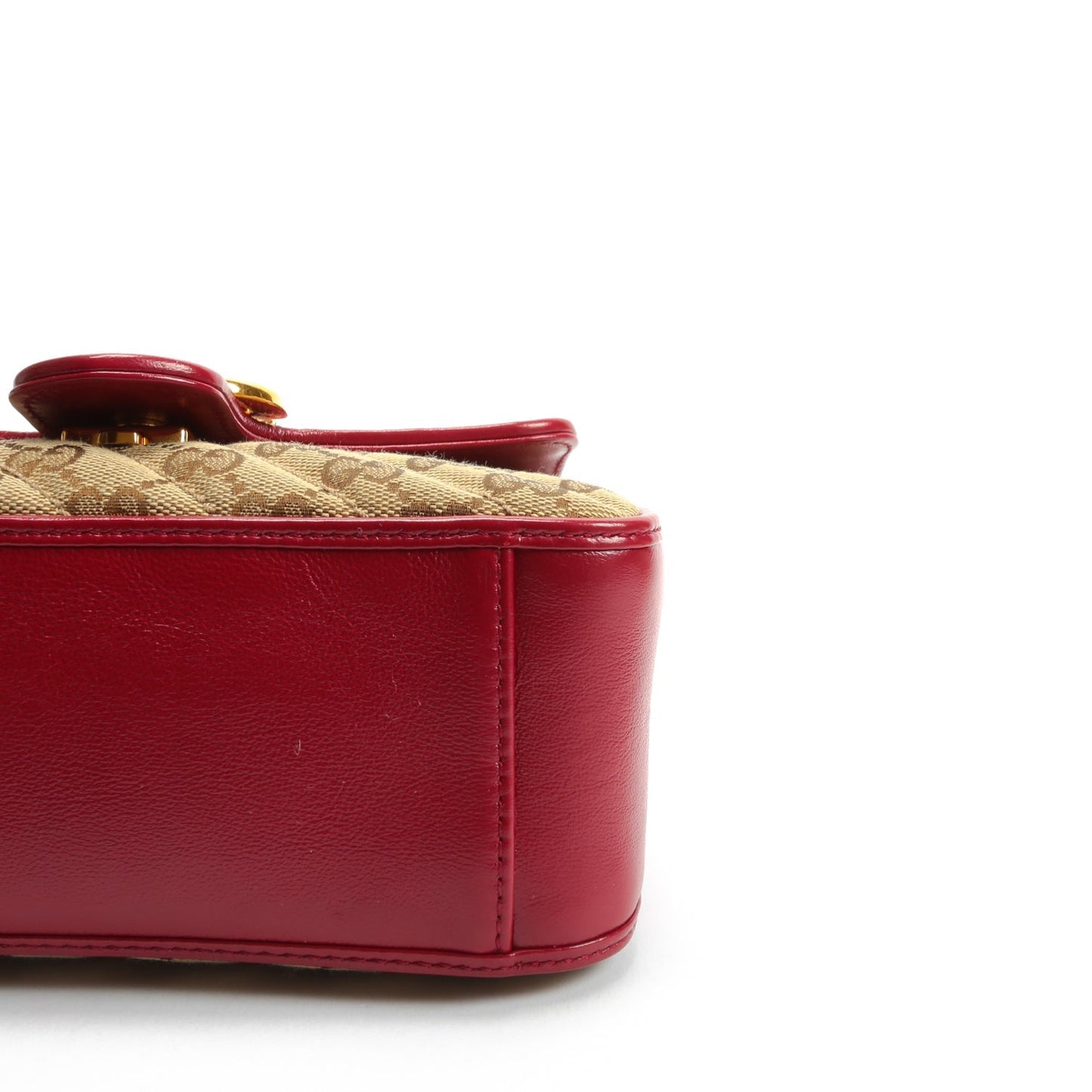 GUCCI GG Marmont Mini Tote - Canvas w/Red Trim