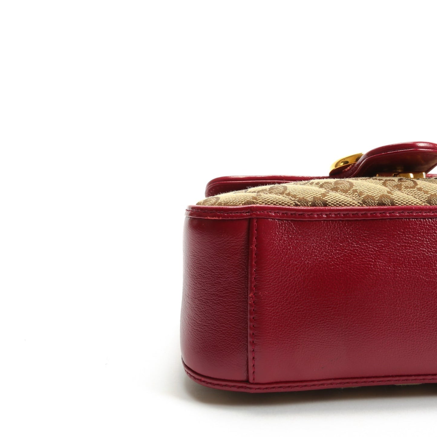 GUCCI GG Marmont Mini Tote - Canvas w/Red Trim