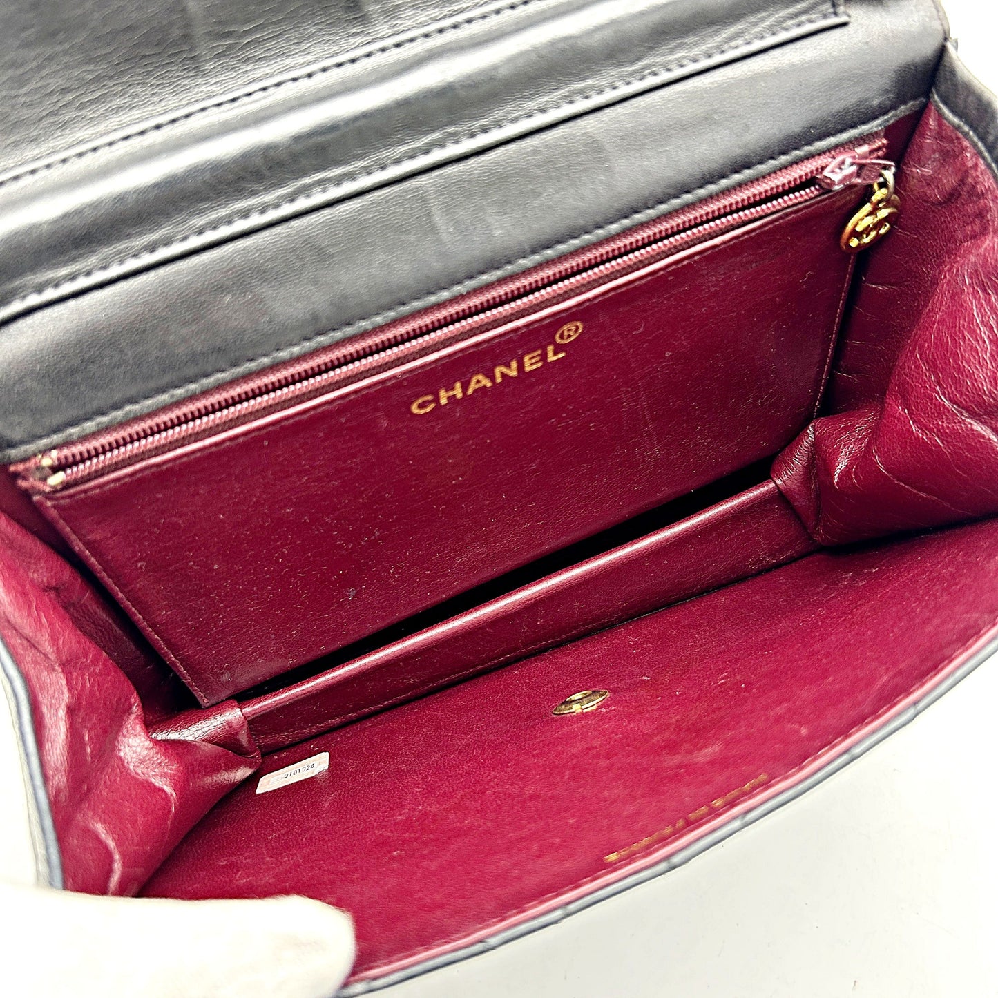 CHANEL | Bags | Chanel Vtg Cc Logo Old Medium Black Matelasse Quilted Shoulder Bag LA8553