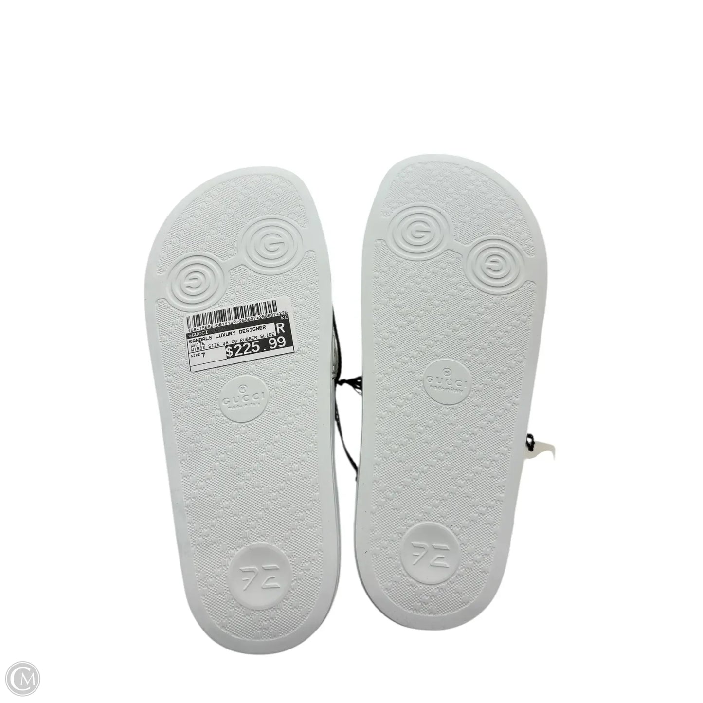 Sandals Luxury Designer By Gucci In White, Size: 7