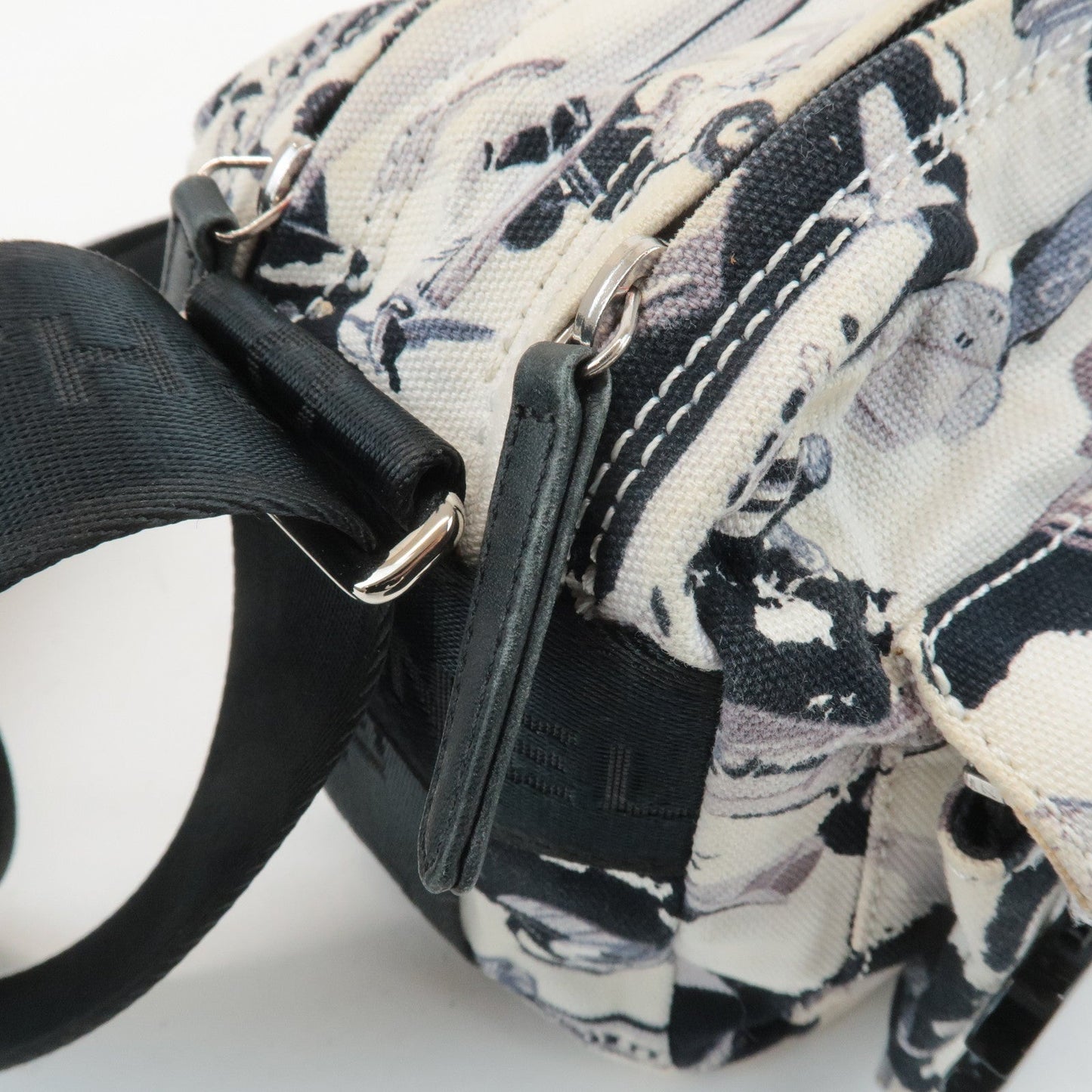 CHANEL Airline Canvas Leather Shoulder Bag Airplane Pattern