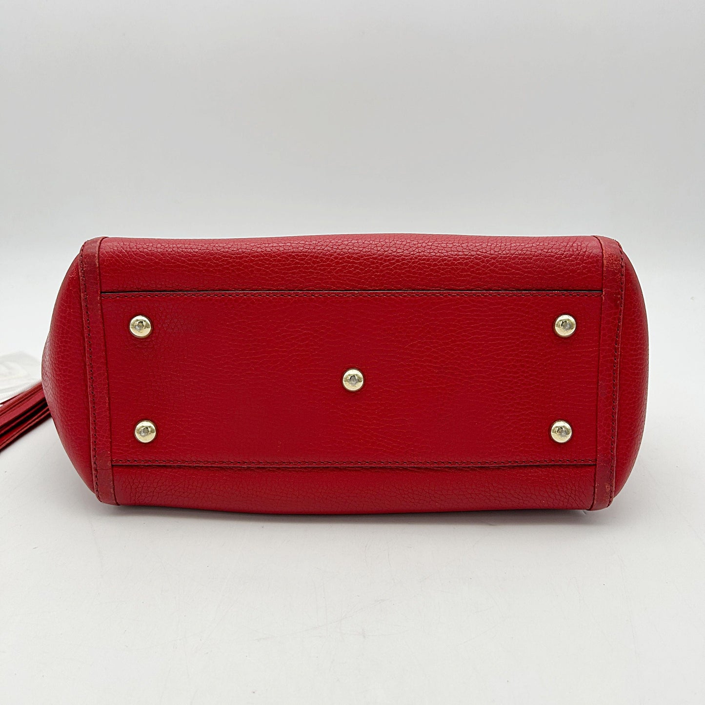 Gucci | Bags | Gucci Soho Convertible Top Handle Bag Leather Small Red LA13610