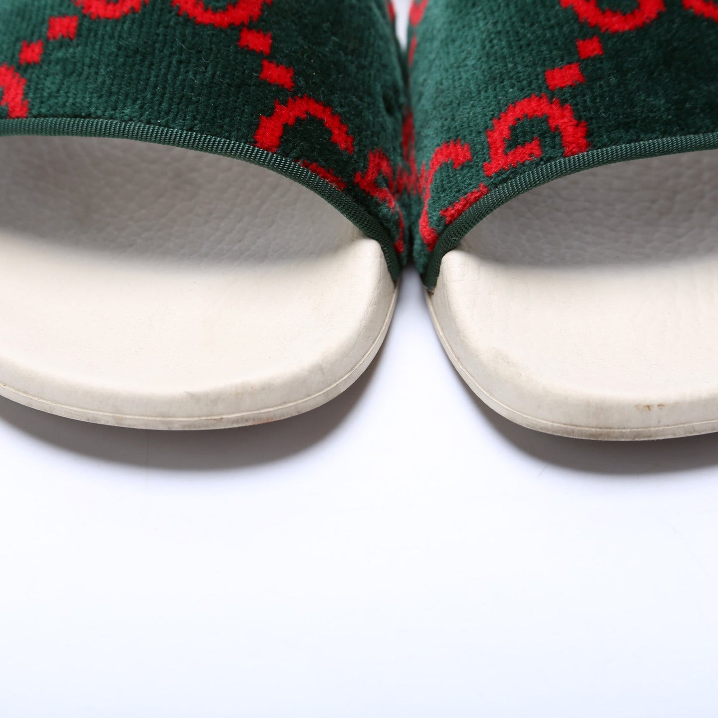 Gucci Velvet Rubber Slides Size 42