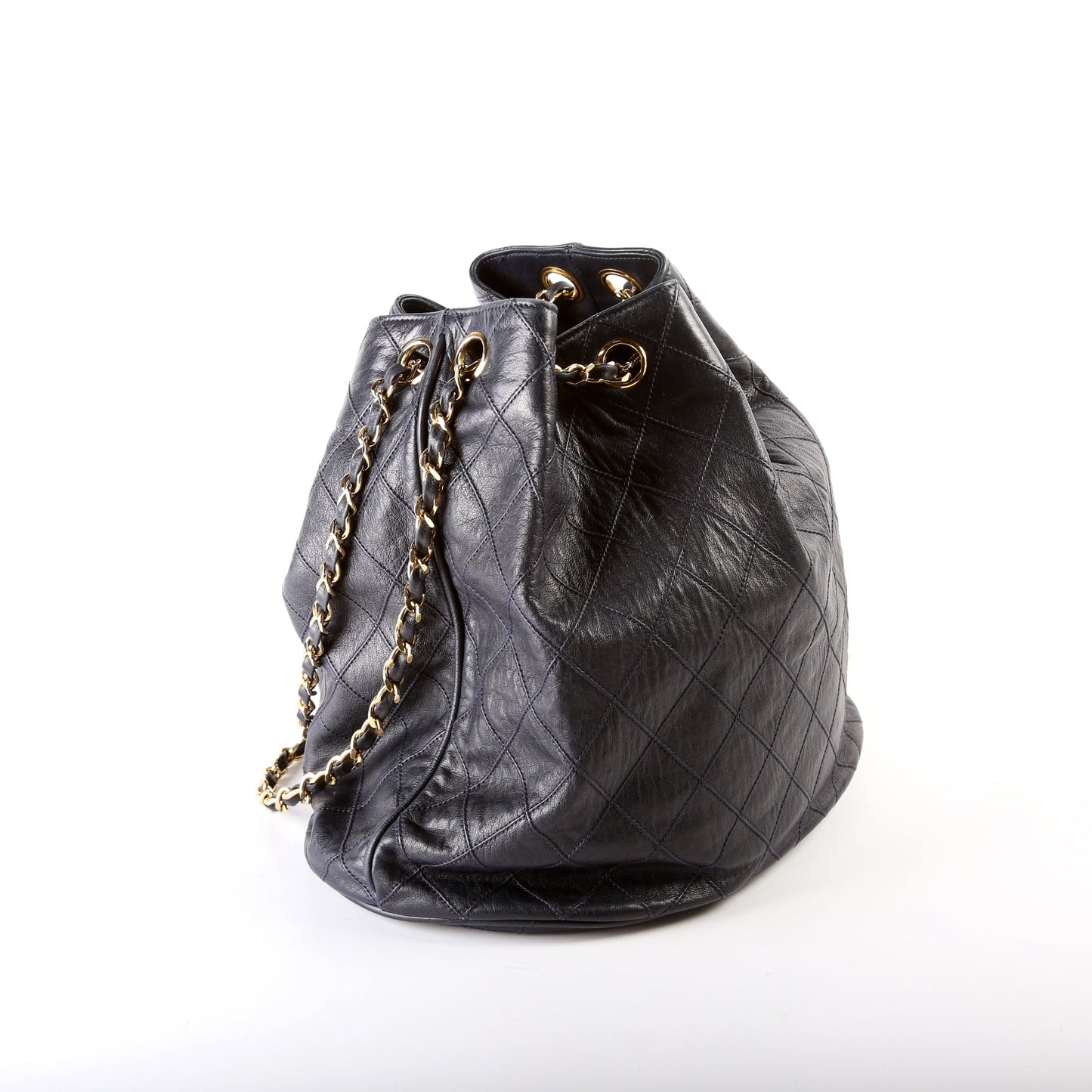 Bucket Chain Shoulder Bag Quilted Lambskin Vintage