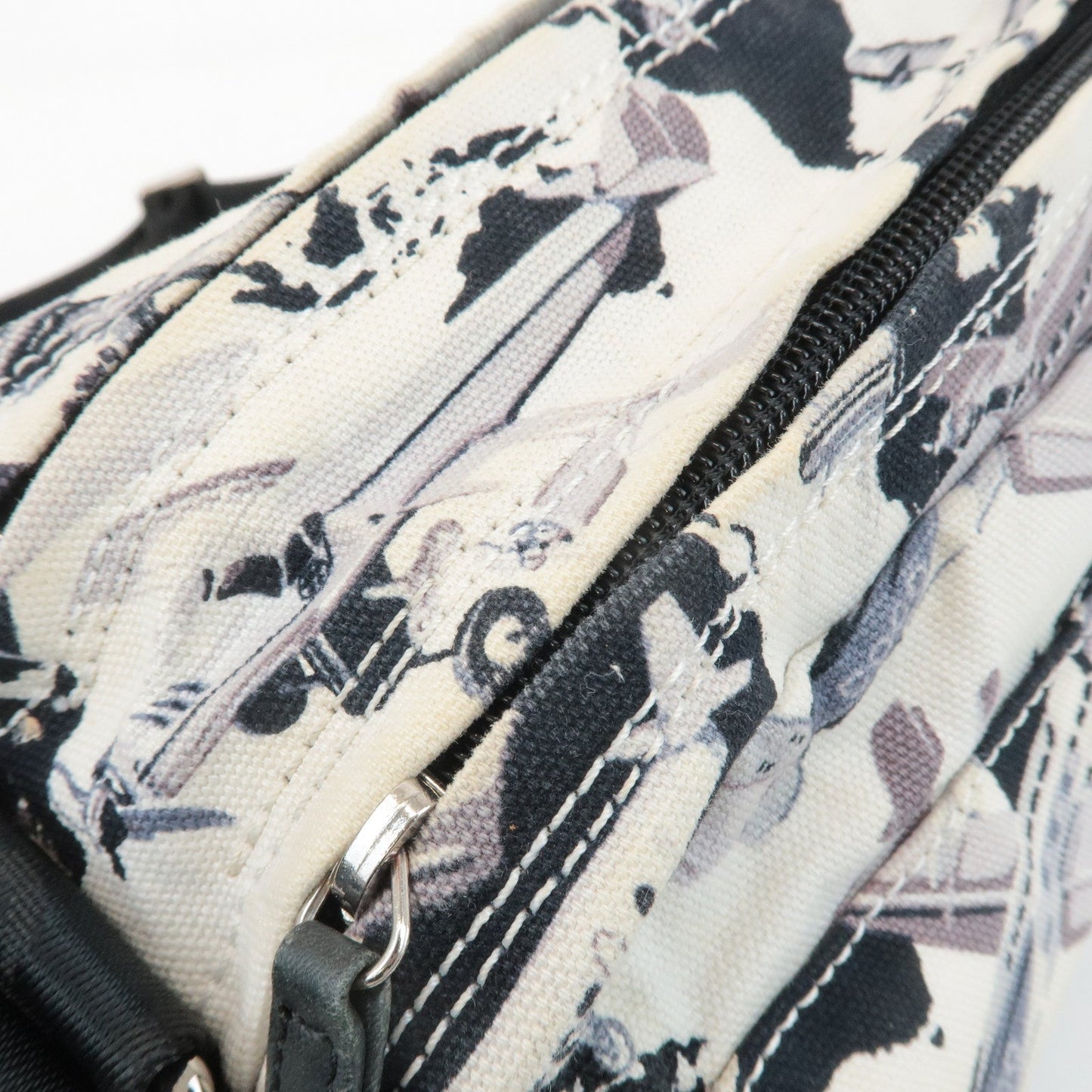 CHANEL Airline Canvas Leather Shoulder Bag Airplane Pattern