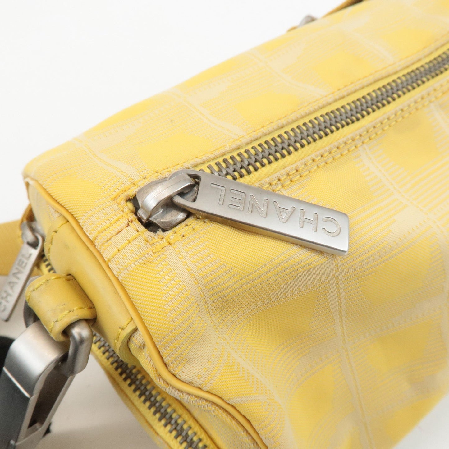 CHANEL New Travel Line Nylon Jacquard Leather Shoulder Bag A17669