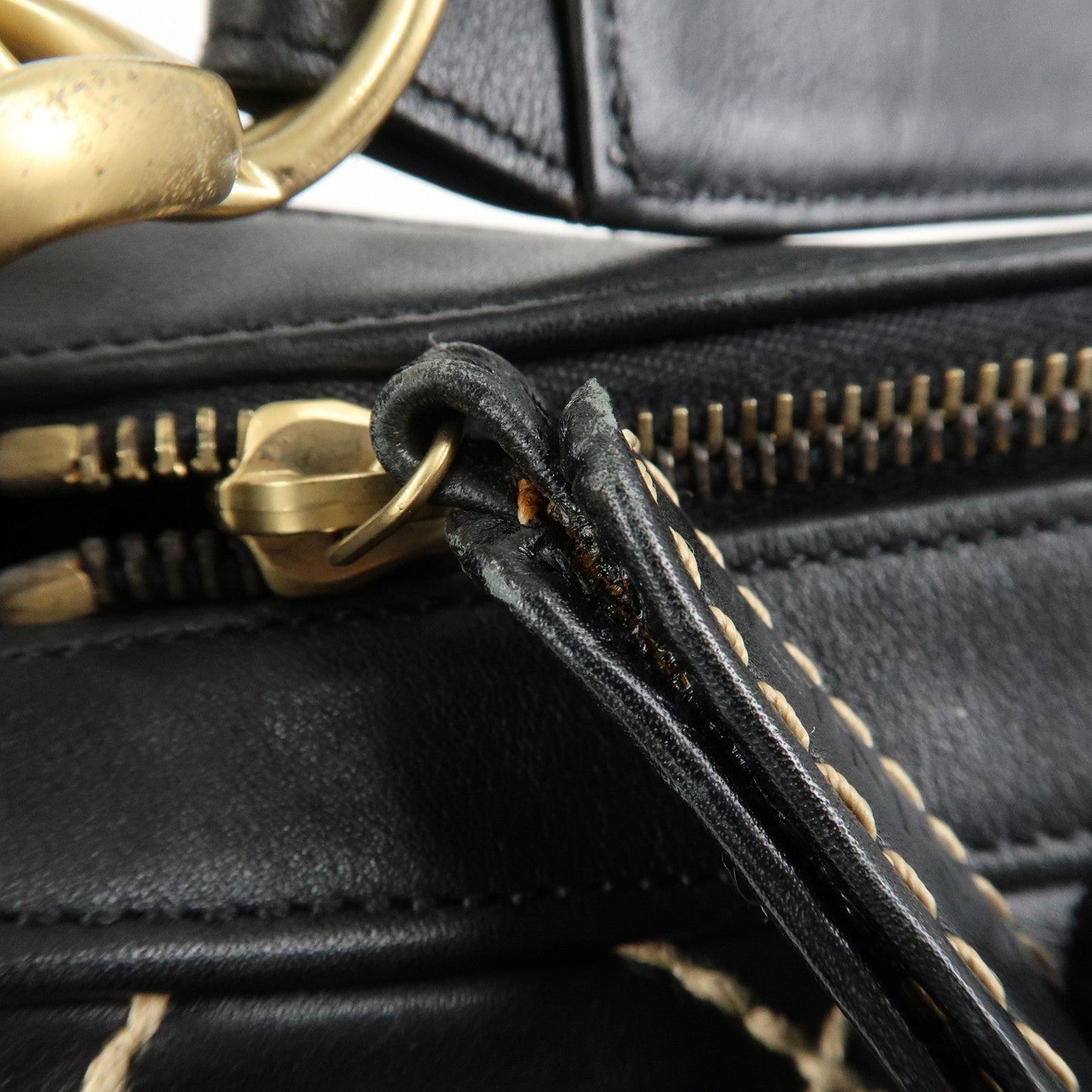 CHANEL Wild Stitch Lamb Skin Shoulder Bag Hand Bag Black A20663