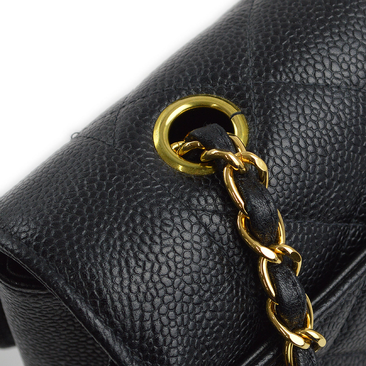 Chanel 1997-1999 Black Caviar Medium Diana Shoulder Bag