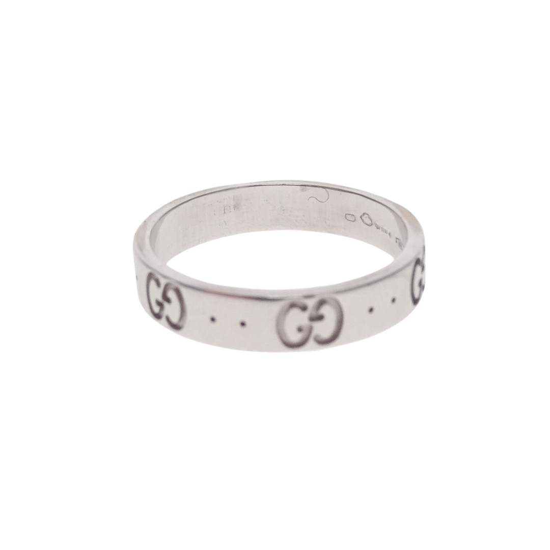 Gucci 18K White Gold Icon Band Small Ring