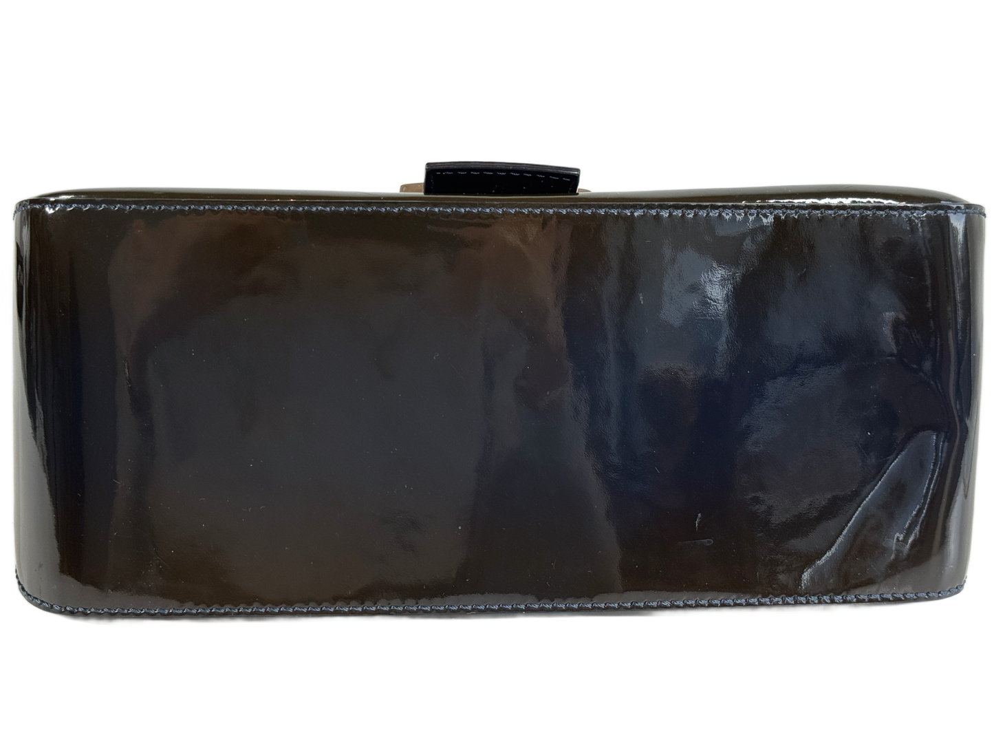 Fendi Navy Blue Patent Leather Forever Mama Baguette Chain Strap Shoulder Bag