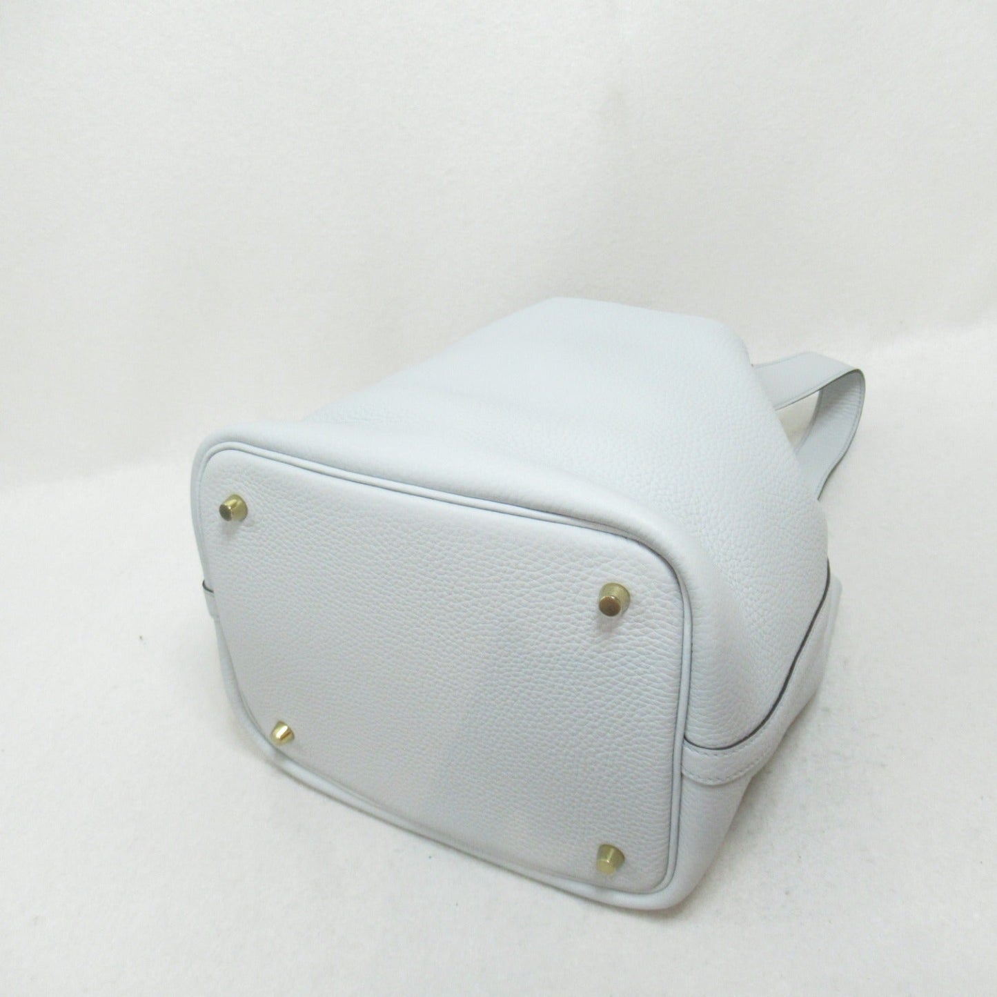Hermes Picotin Lock MM Blue Pearl Handbag Handbag Leather ant Blue