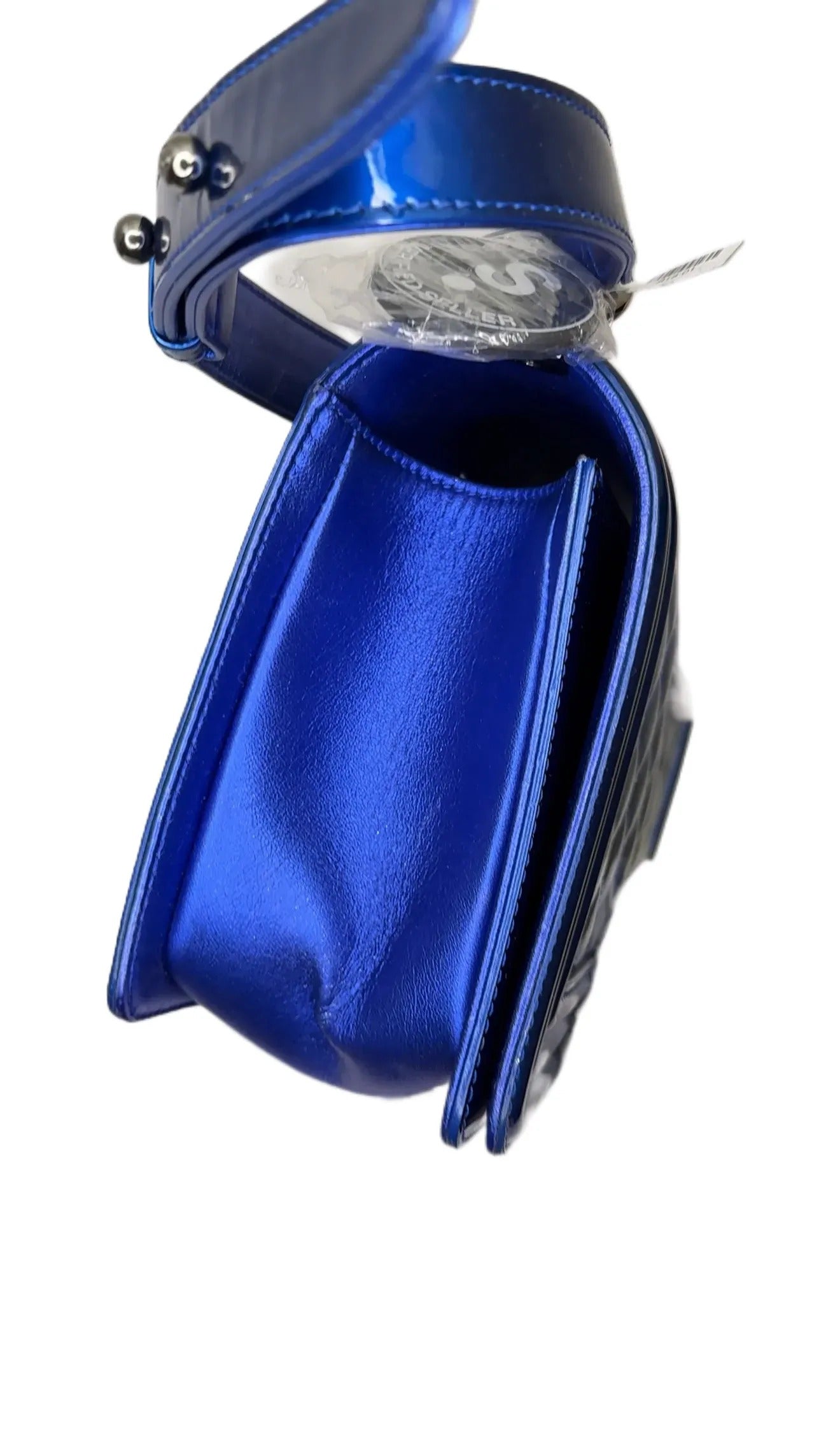 Chanel Large Patent Boy Bag - Blue Shoulder Bags B18-01