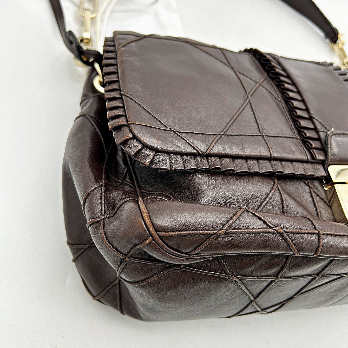 Christian Dior Cannage New Lock Ruffle Bag - Black Shoulder Bags, Handbags LA16619