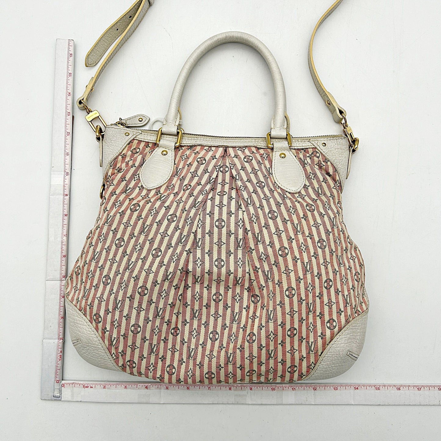 Pre-owned LOUIS VUITTON Mini Lin Croisette Marina PM Rouge LA5549