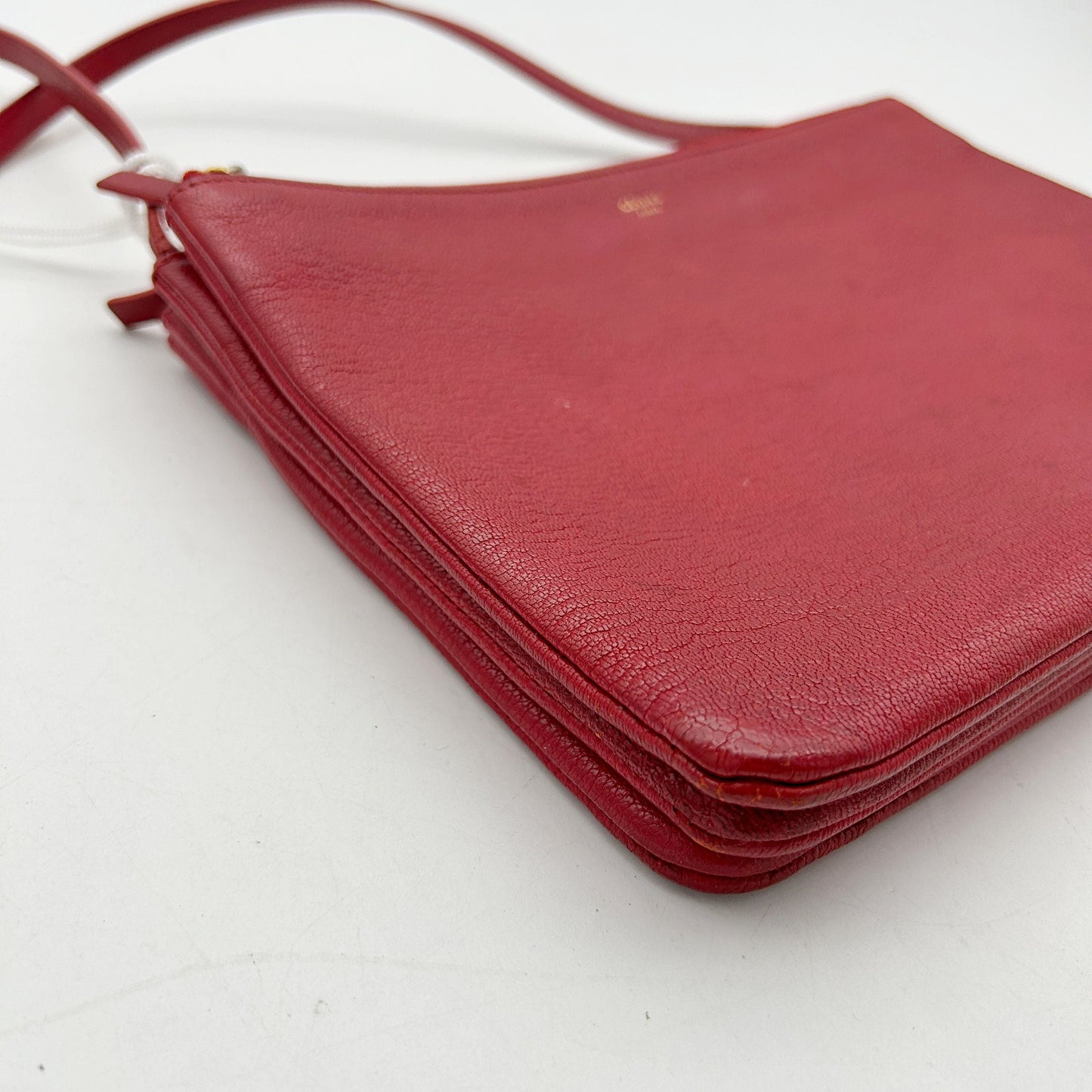 Celine Leather Trio Small - Red Crossbody Bags, Handbags LA2806