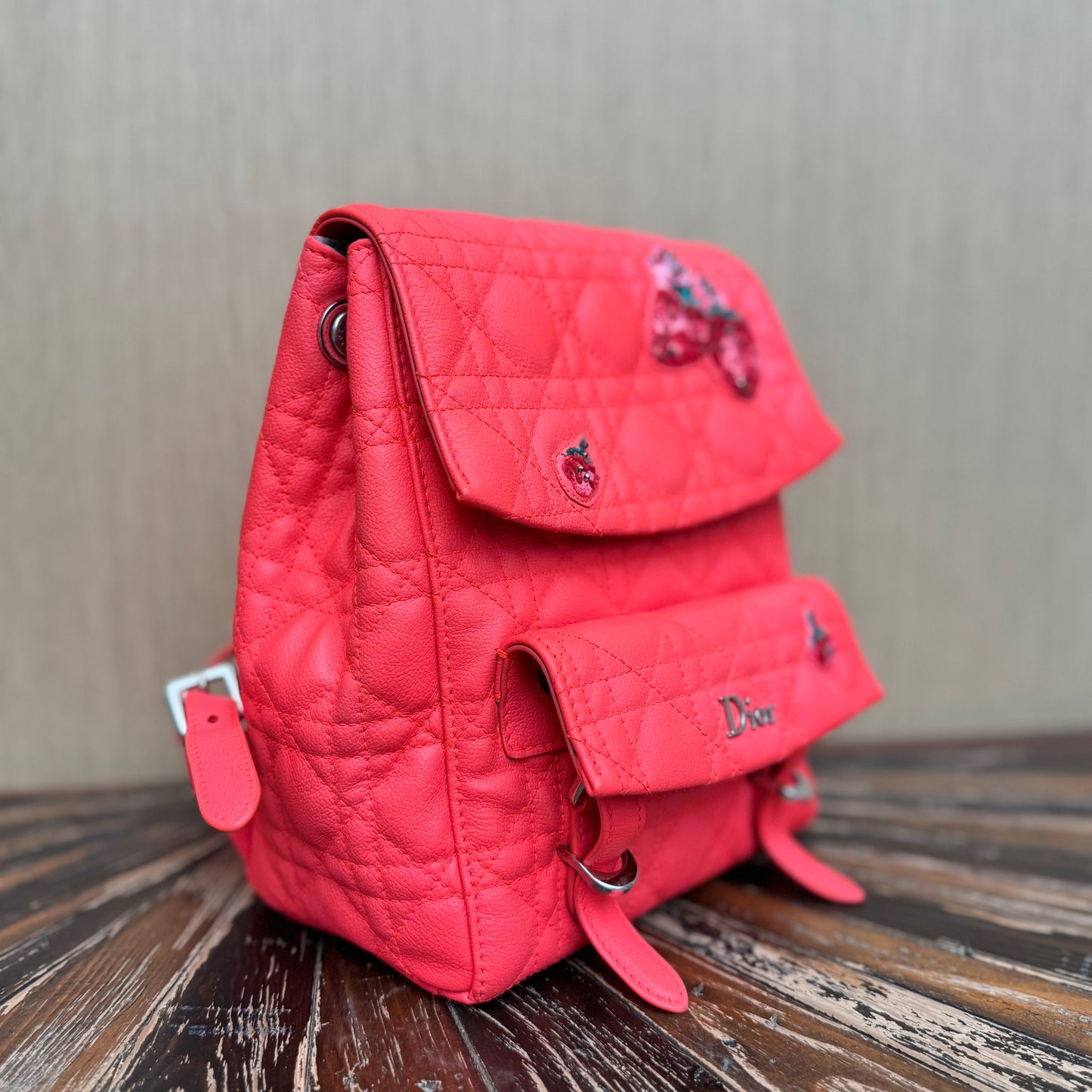 Diortravel leather backpack Dior Red in Leather 3293