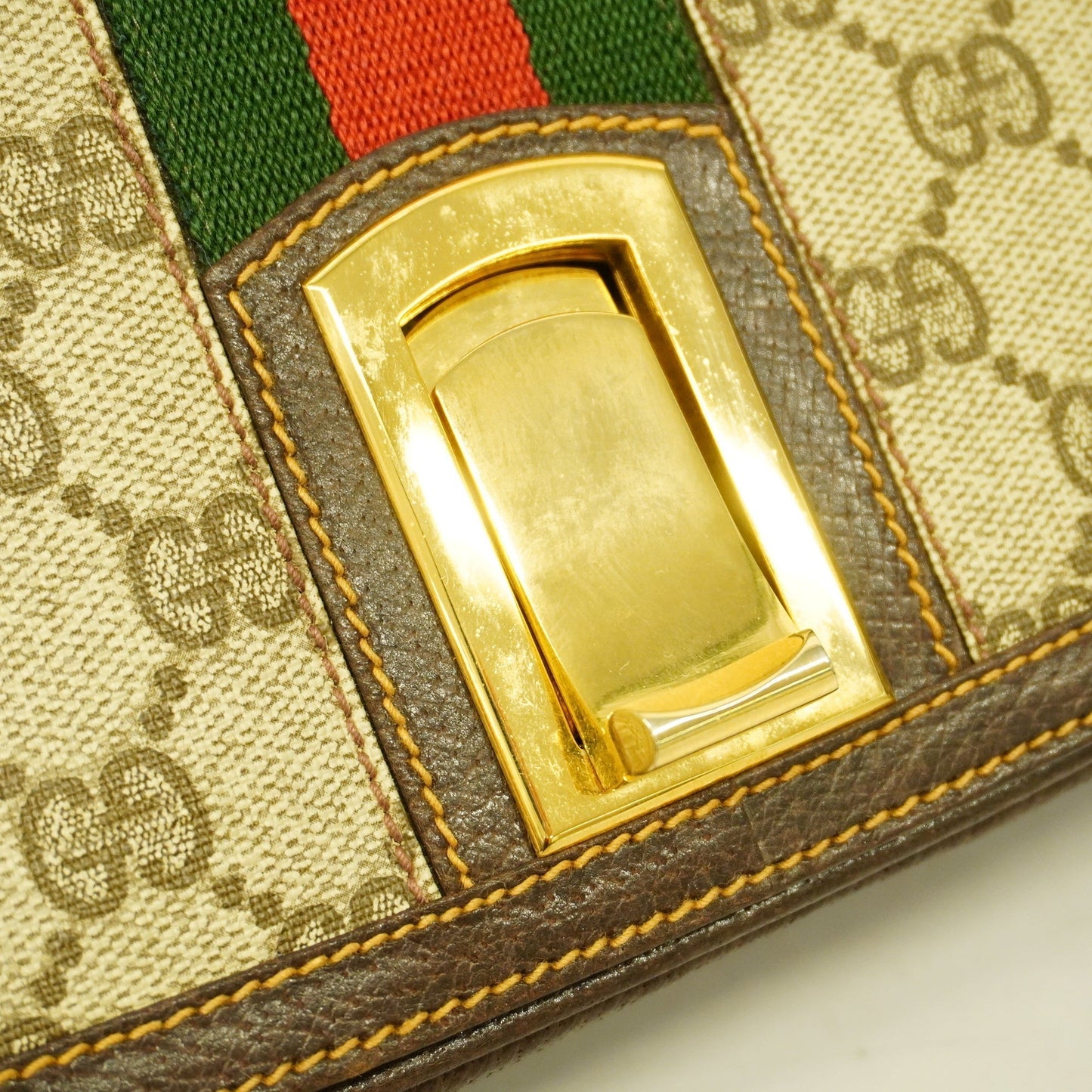 Gucci Sherry Line Women's GG Supreme,Leather Shoulder Bag Beige,Brown