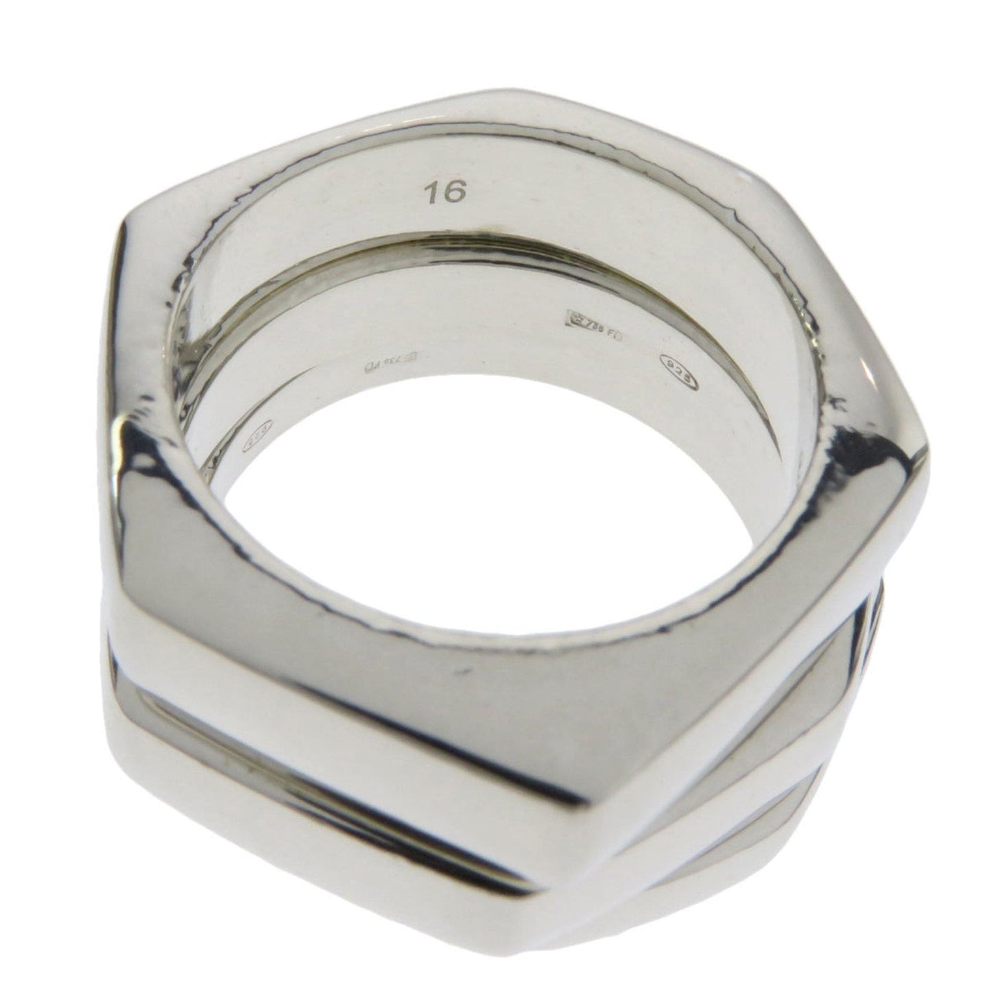 Gucci Triple Hexagon 3 Set Ring/Ring Silver Ladies GUCCI