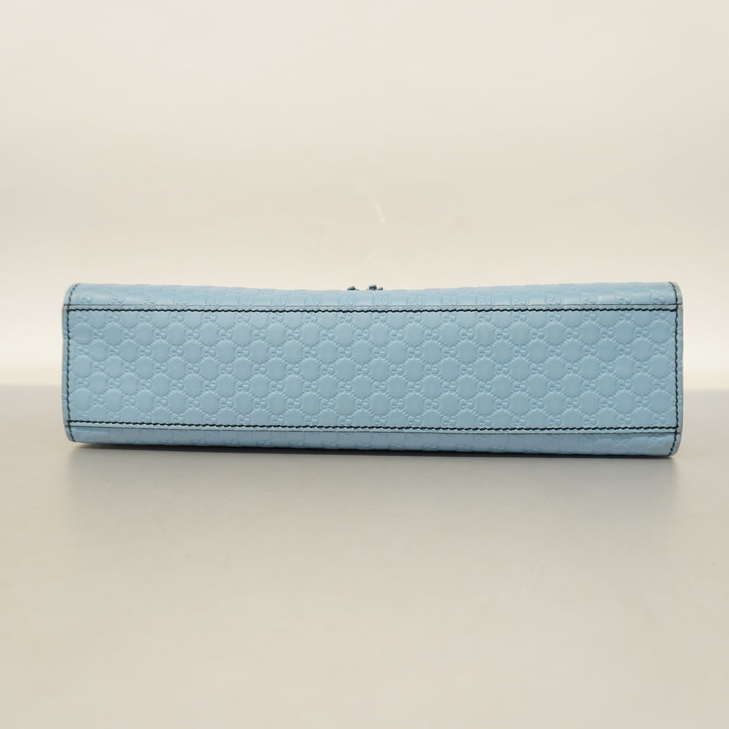 GUCCIAuth Micro GG Emily 449635 Women's Leather Shoulder Bag Light Blue