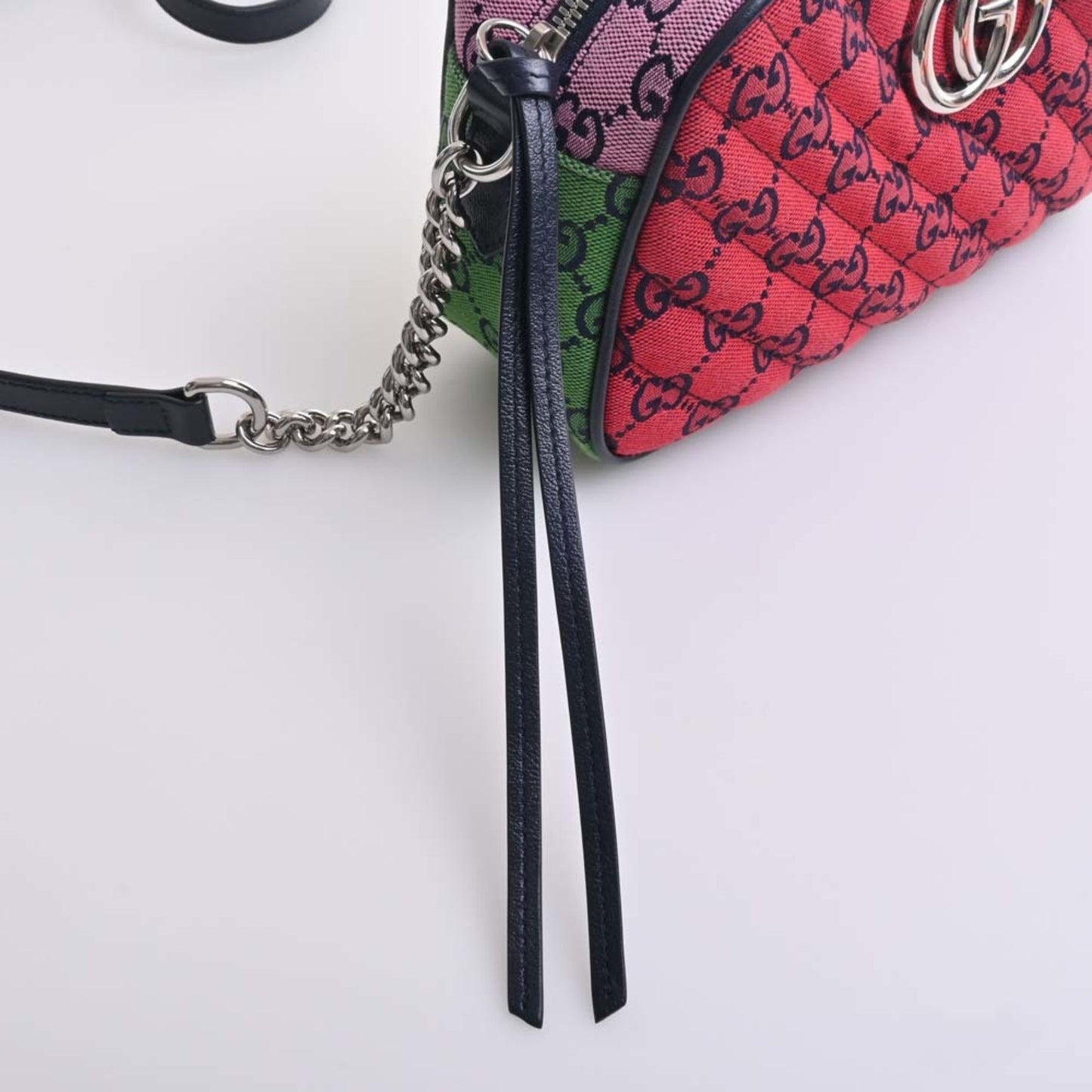 GUCCI GG Marmont Canvas Leather Chain Shoulder Bag 447632 Multicolor Women's