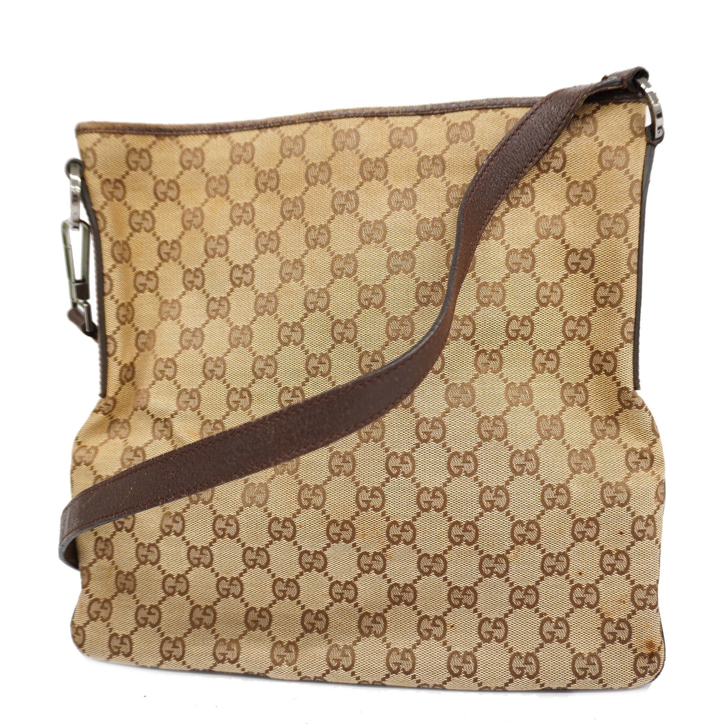 GUCCI GG Canvas Shoulder Bag 113013 Women's Shoulder Bag Beige,Dark Brown