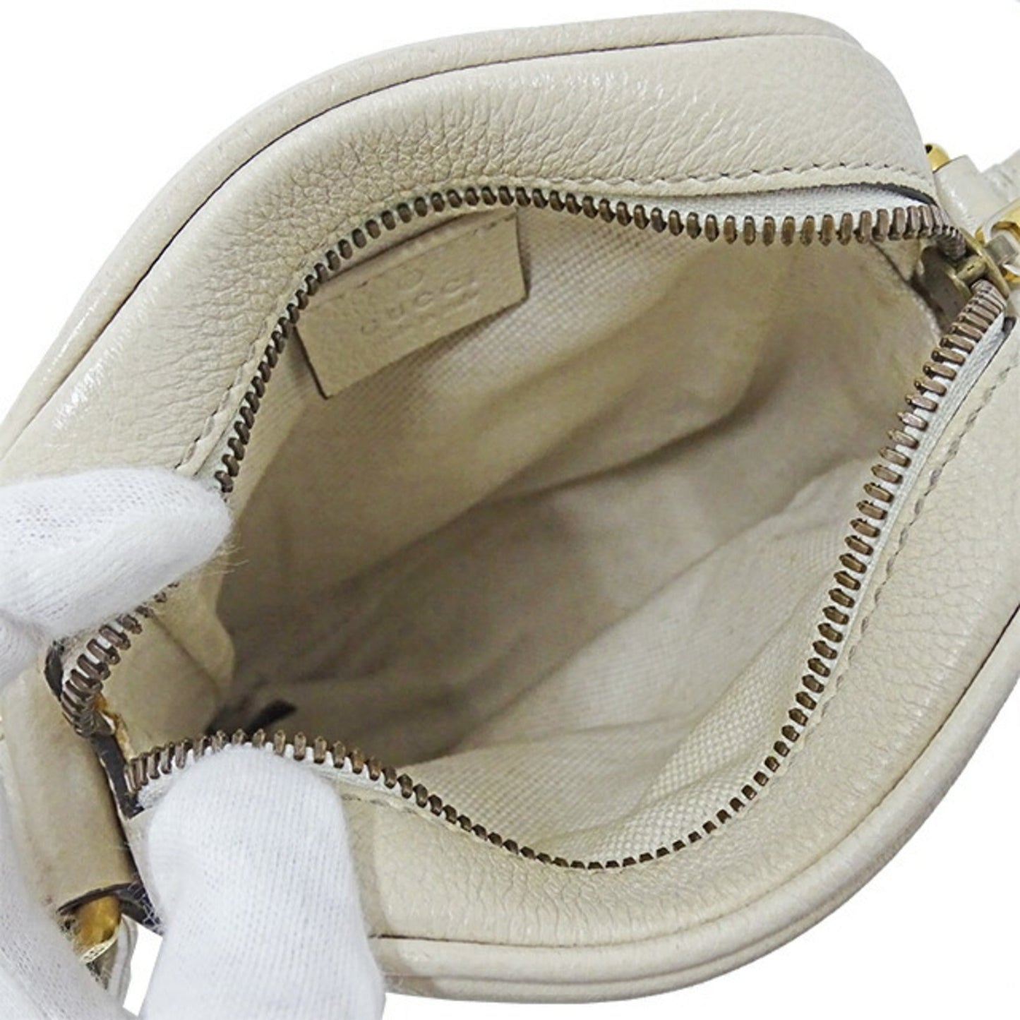 Gucci Bag ladies print shoulder leather white 574803