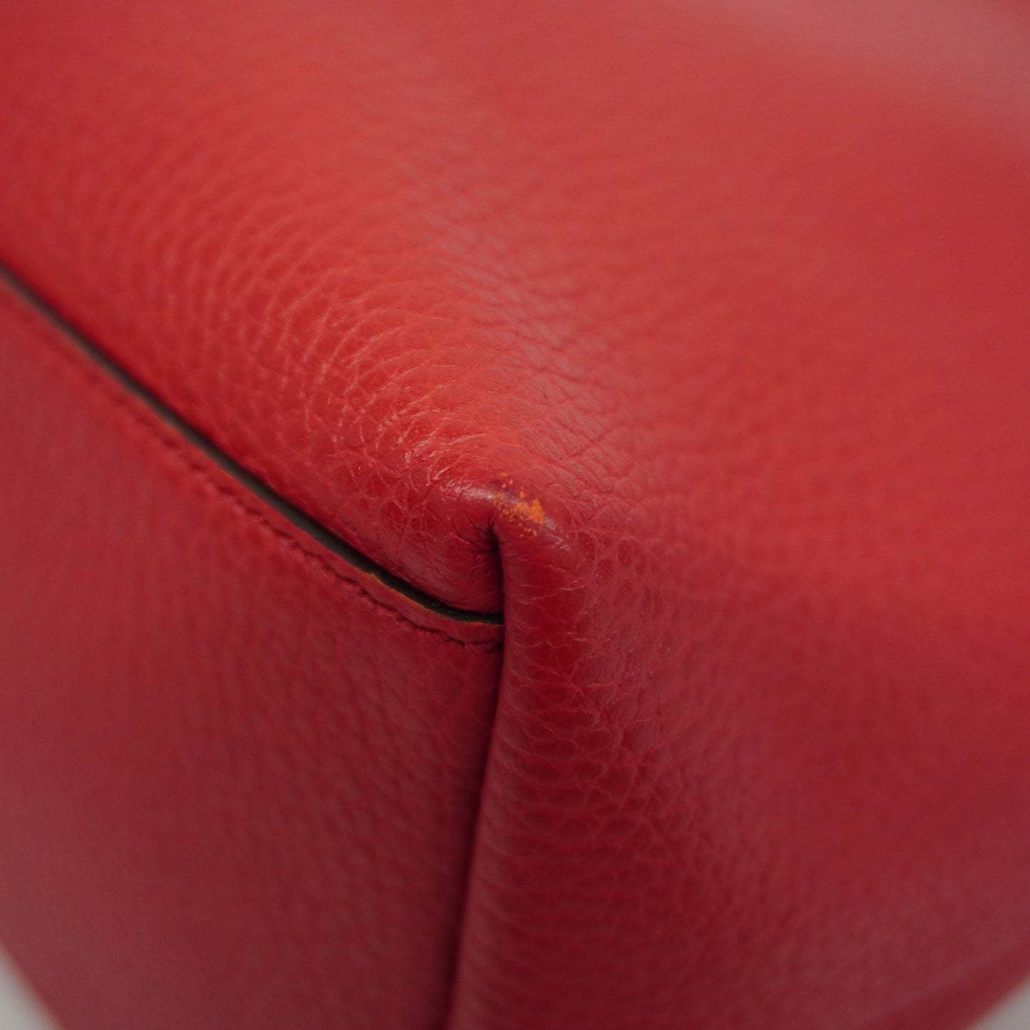GUCCIAuth Interlocking G 510302 Women's Leather Shoulder Bag Red Color