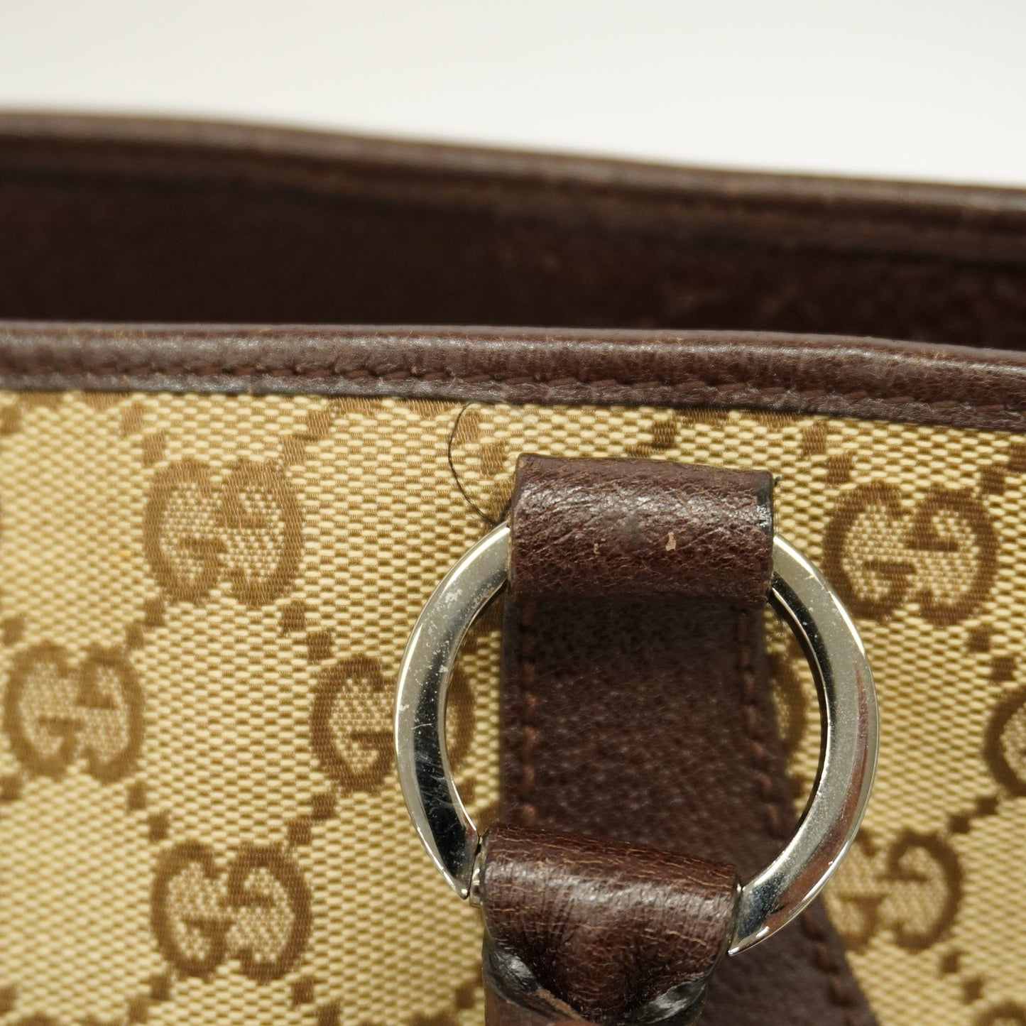 GUCCI GG Canvas 113011 Women's Tote Bag Beige,Brown