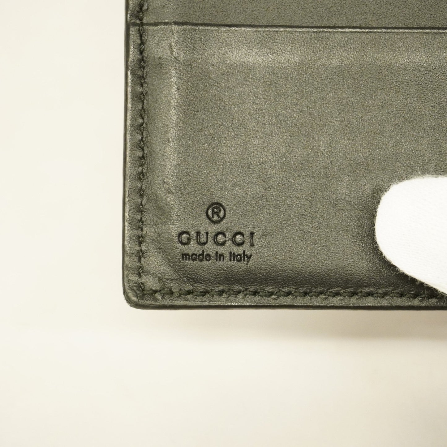 GUCCIAuth GG Supreme Silver Metal Fittings 451266 Women's Leather Black