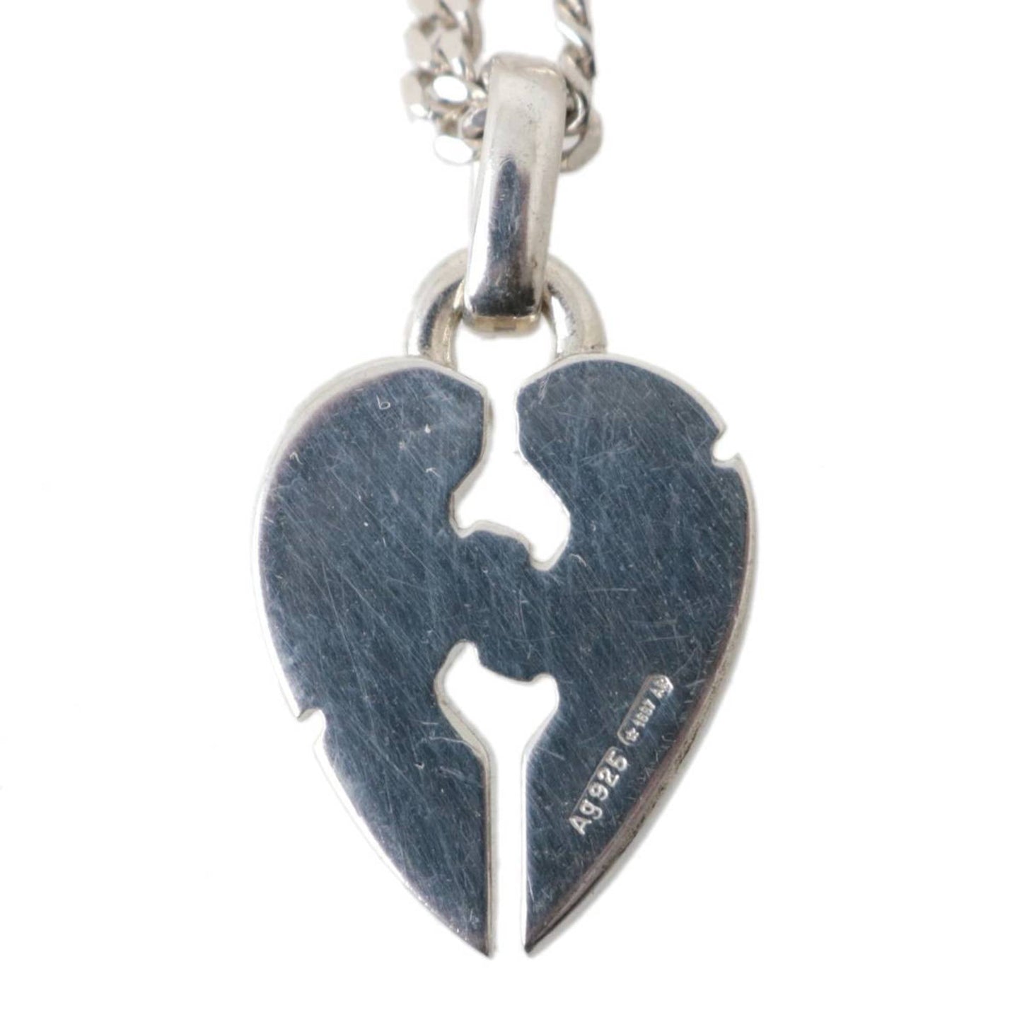 GUCCI / Gucci knot heart pendant necklace Sv925 about 45.2cm